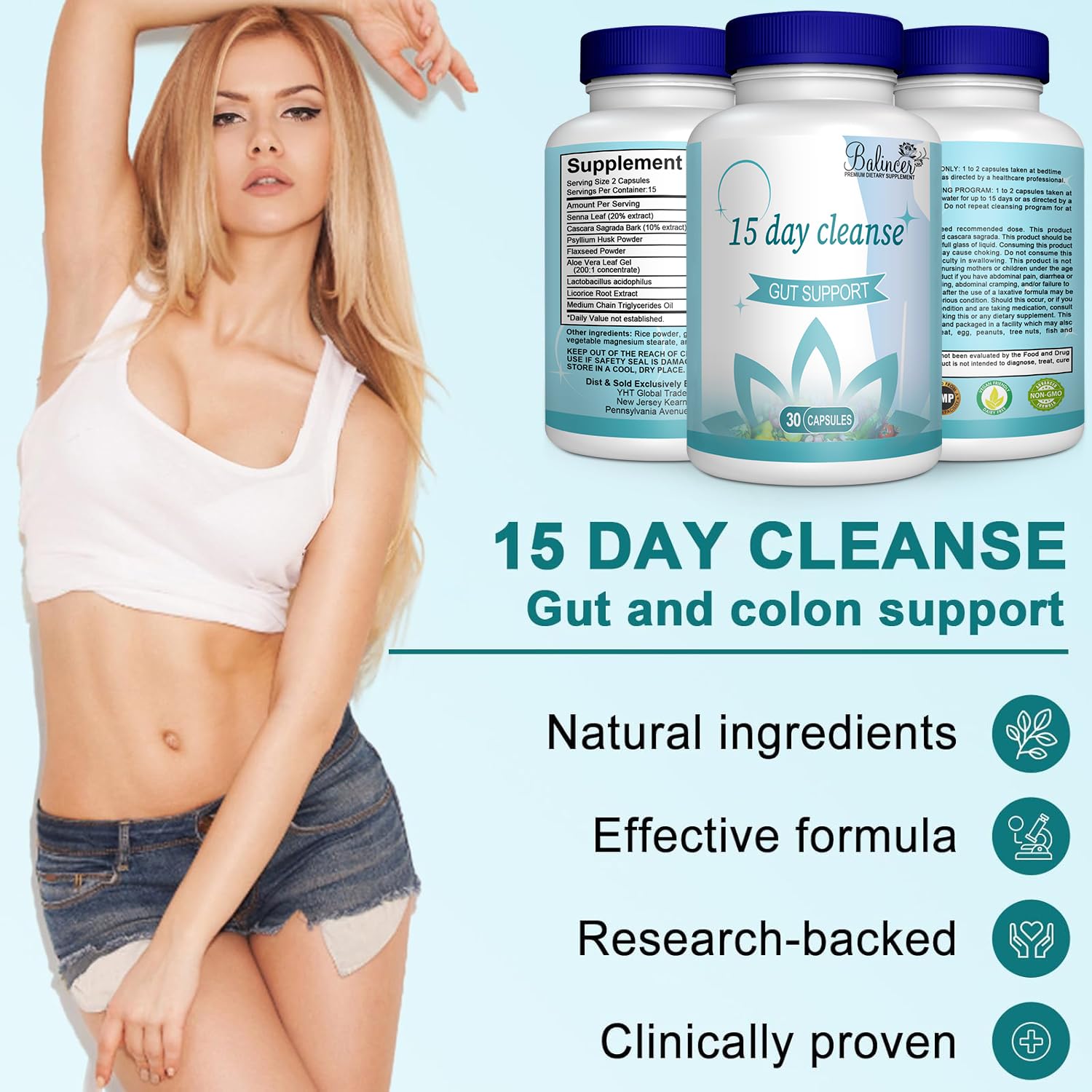 15 Day Cleanse, Gut and Colon Cleanse Formula for Women & Men, 60 Capsules — Amazon image 6
