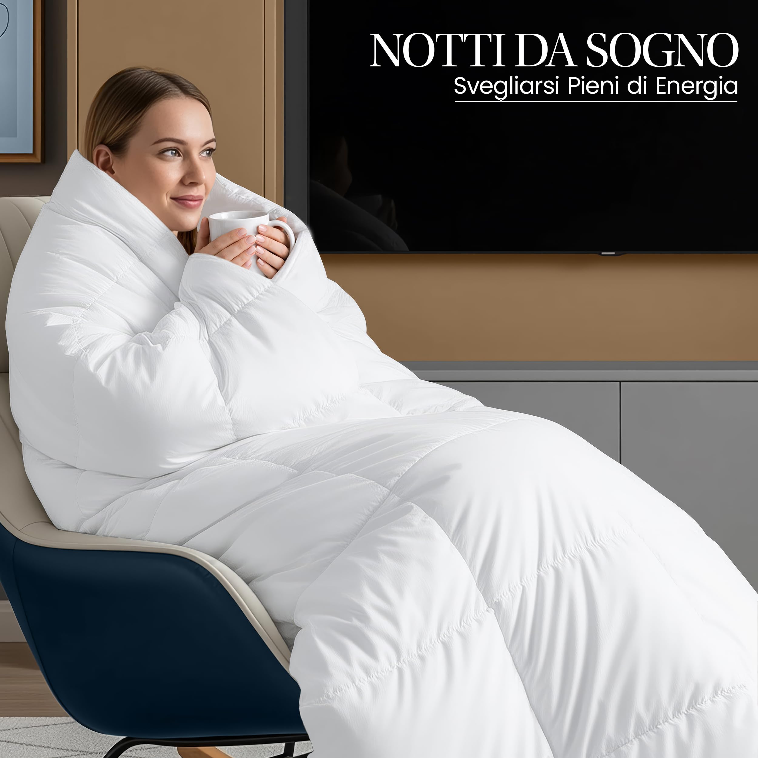 Utopia Bedding Invernale Piumone - Piumino Letto Matrimoniale - Trapunta Matrimoniale 100% Microfibra in Fibra Cava (Bianco, 230 x 220 cm - 350 gsm)