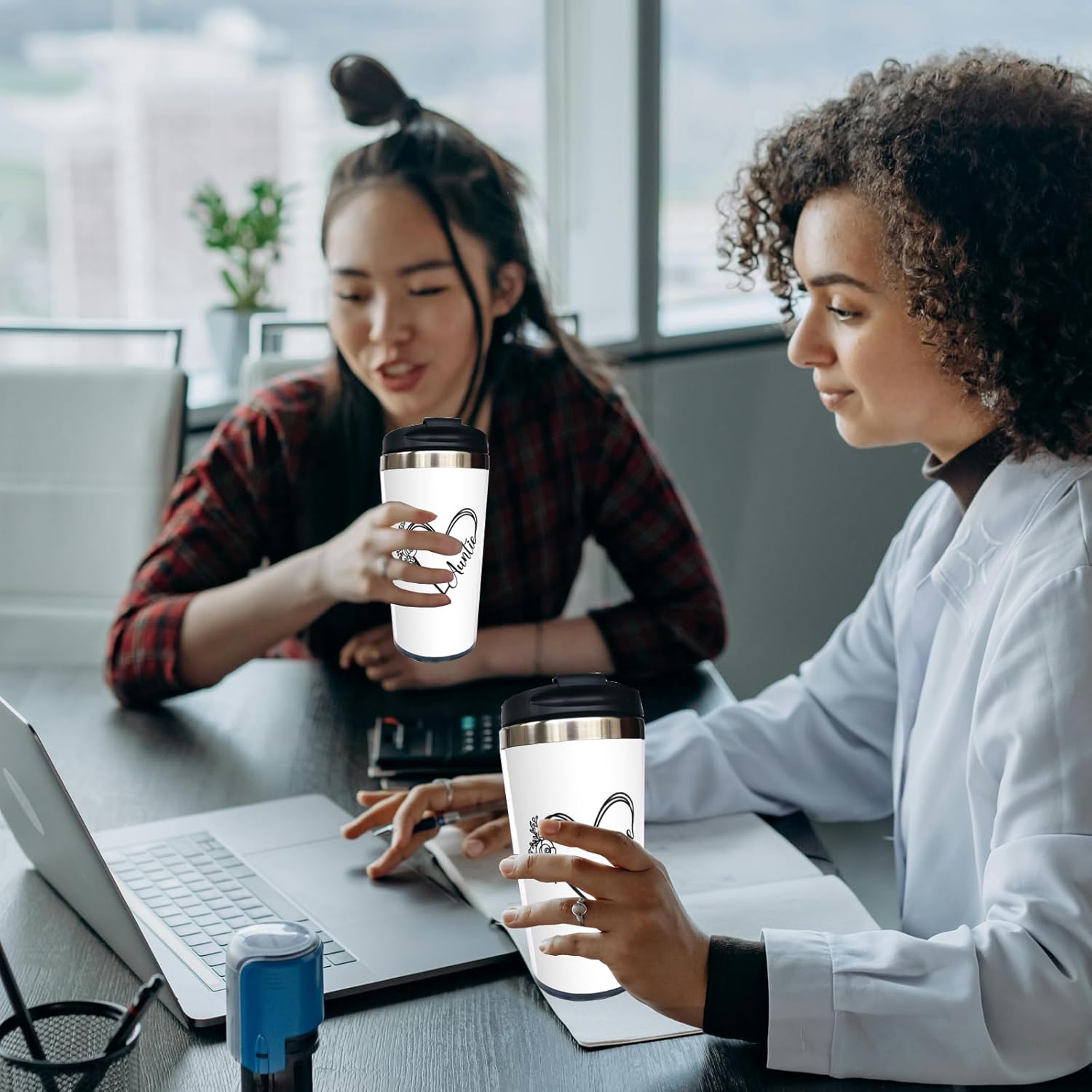 Auntie Rose Stainless Steel Travel Mug 13 OZ, Insulated Coffee Tumbler with Funny Design - Leak-proof Water Bottle, Gift for Aunt, Sister, Grandmother, Friends - Men & Women Love It - Image 7