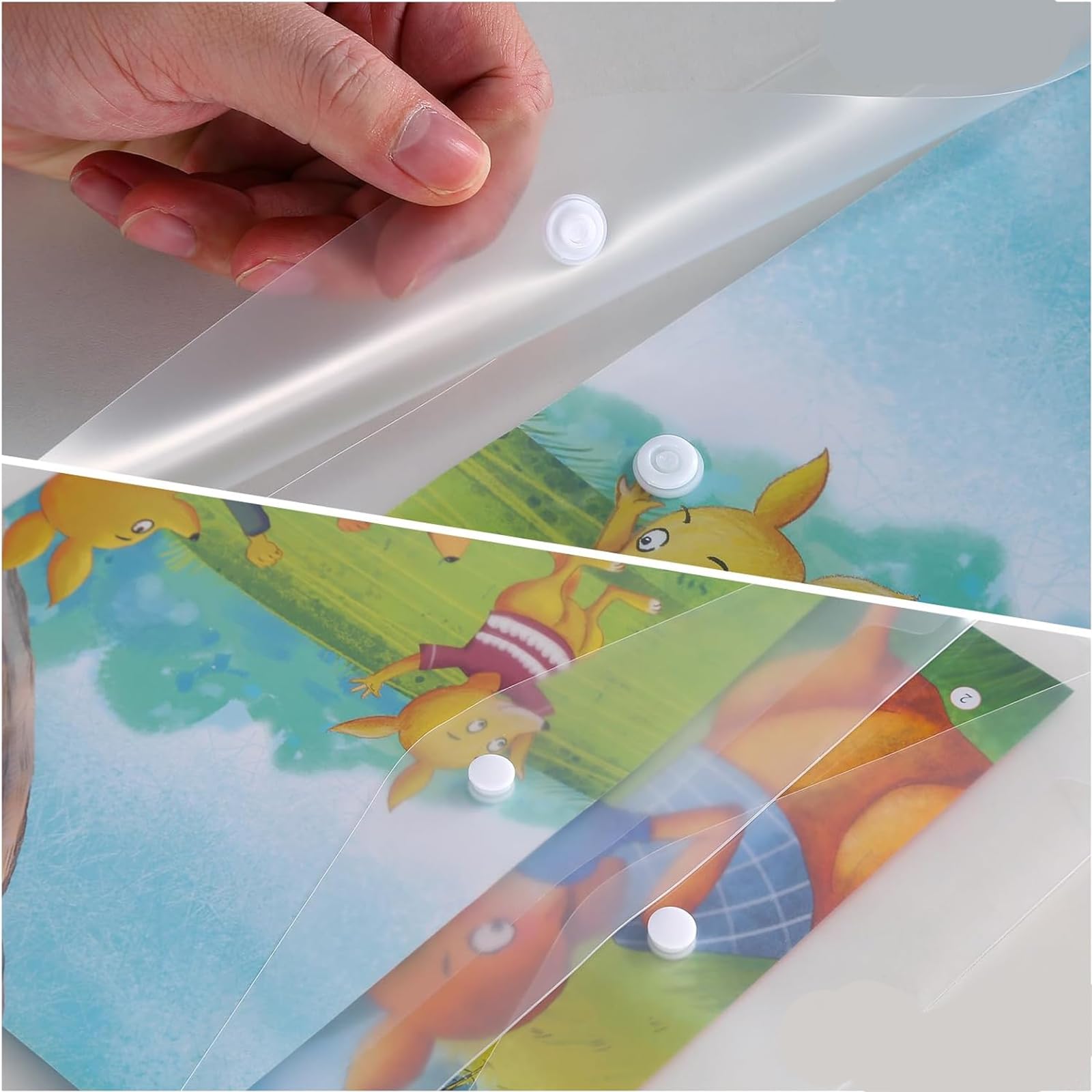 12 Buste Portadocumenti A4 Con Bottone A Pressione - Trasparenti E Impermeabili - Foto 14