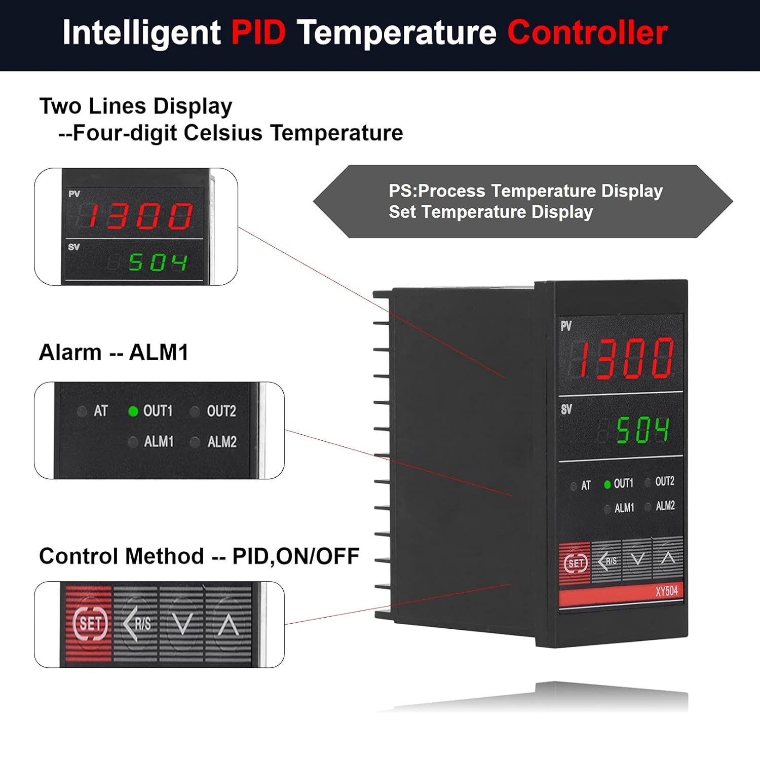 PID Temperature Controller,XY504 High Precision PID Controller Kits RTD