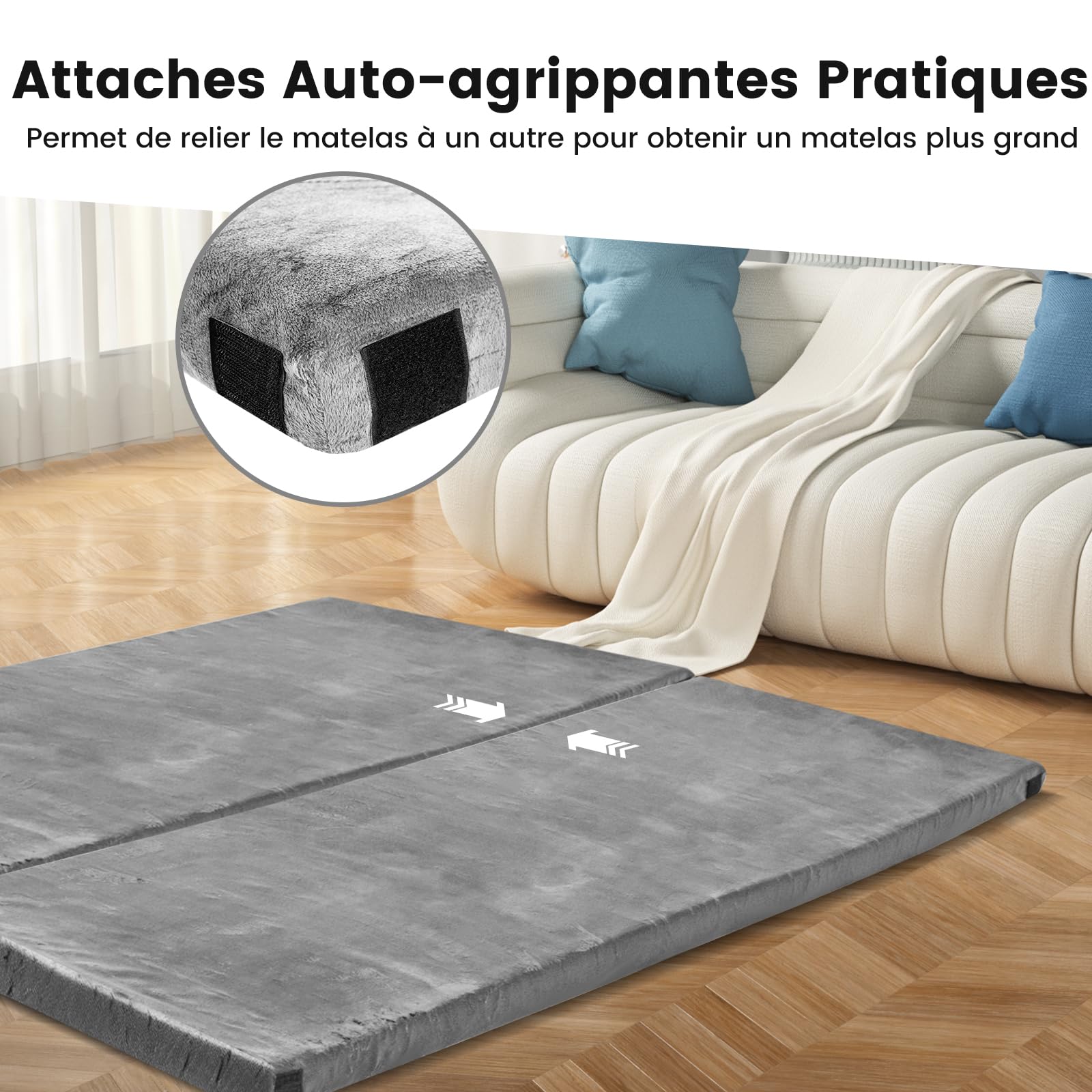 GOPLUS - Colchón portátil de espuma con memoria de forma, colchoneta enrollable ligera con bolsa de transporte, funda impermeable, para camping, viajes, senderismo, 183 x 62,5 x 6,5 cm