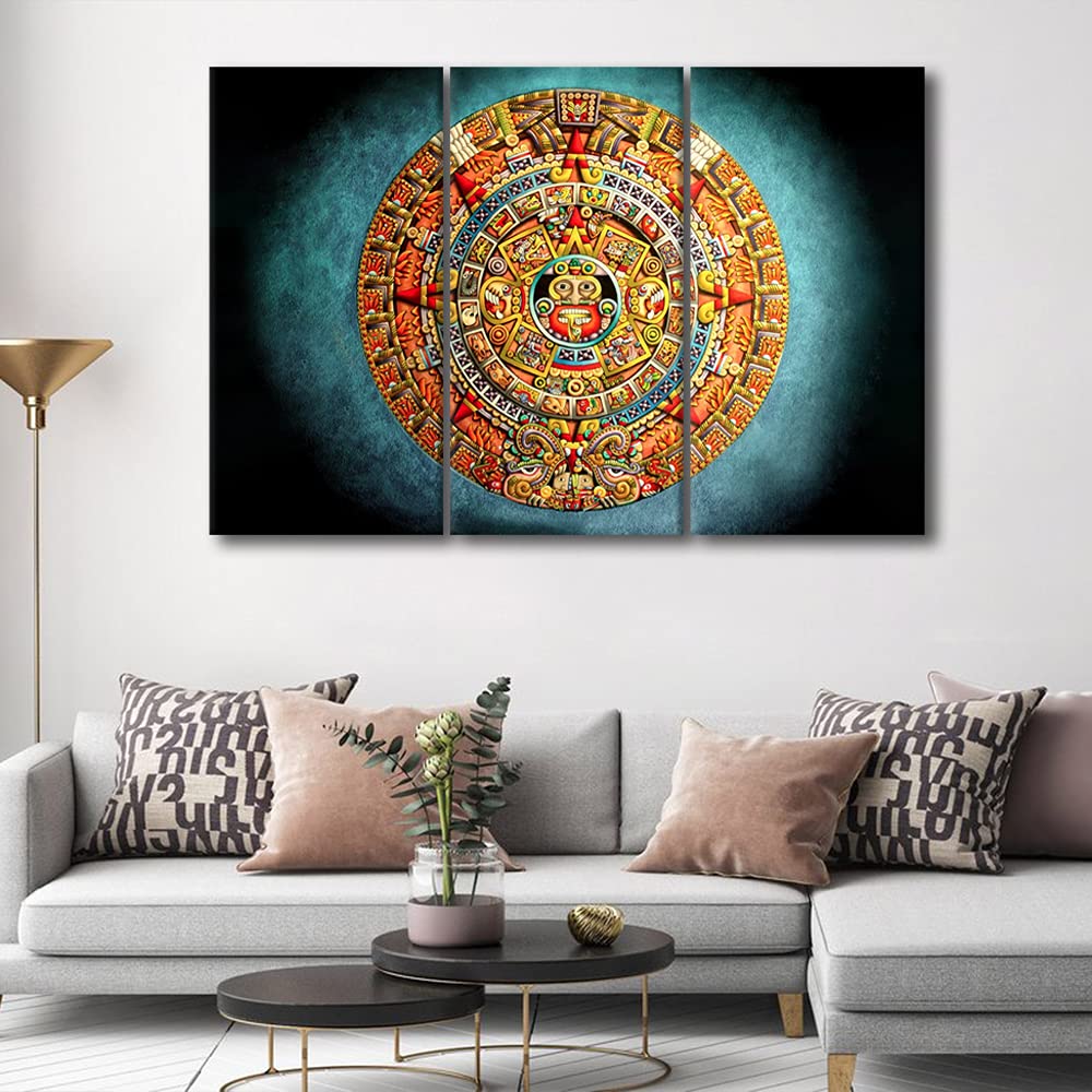 貴重☆アステカ文明ナチュラルな麦わらアート絵　アンティーク壁掛け　マヤ　メキシコ 貴重☆アステカ文明ナチュラルな麦わらアート絵 アンティーク壁掛け