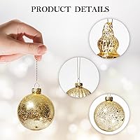 Vista 63 de DN DECONATION Deep Red Glass Christmas Ornaments, Set of 9, 3.15' Hanging Christmas Baubles for Xmas Tree Decoration, Wedding Party Gift