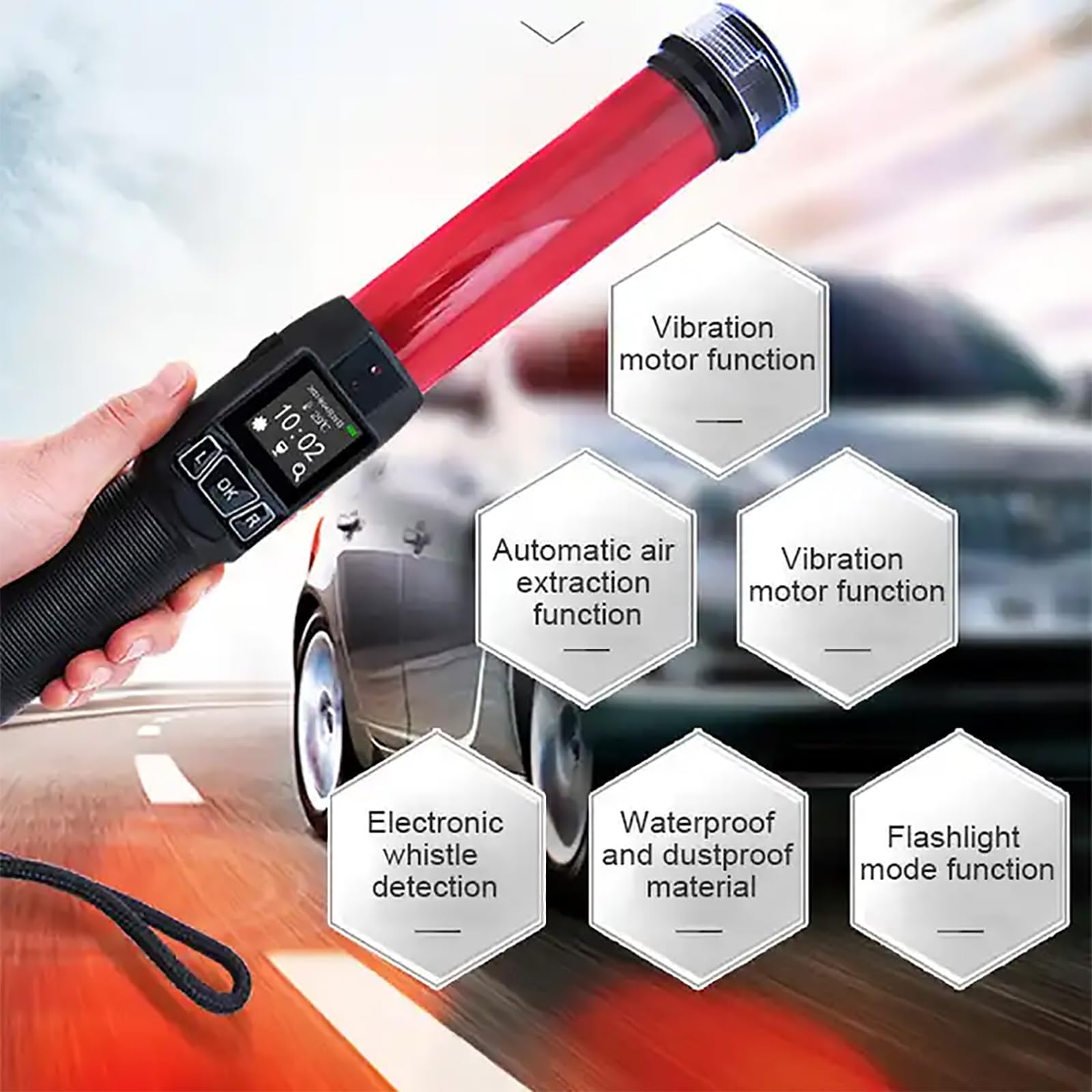 Przenośny Alkomat, Cyfrowy Alkomat Drogowy Z Ekranem LCD, Precyzyjnym Czujnikiem I Szybką Reakcją, Automatycznym Przełączaniem Koloru Tła Ekranu, W Przypadku Jazdy Pod Wpływem Alkoholu