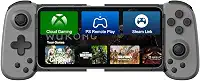 Controle de telefone sem fio para iPhone/Android, controle de jogo móvel com joystick Hall, adequado para jogos Xbox Cloud, PS Remote Play, Steam Link, Call of Duty e mais - cinza