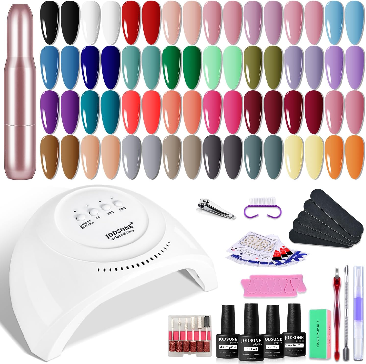 36 Pieces Gel Nail Polish Set U V Light Nail Drill Beginner Set Glossy Surface Easy To Apply Matte Texture All-In-One Manicure Kit