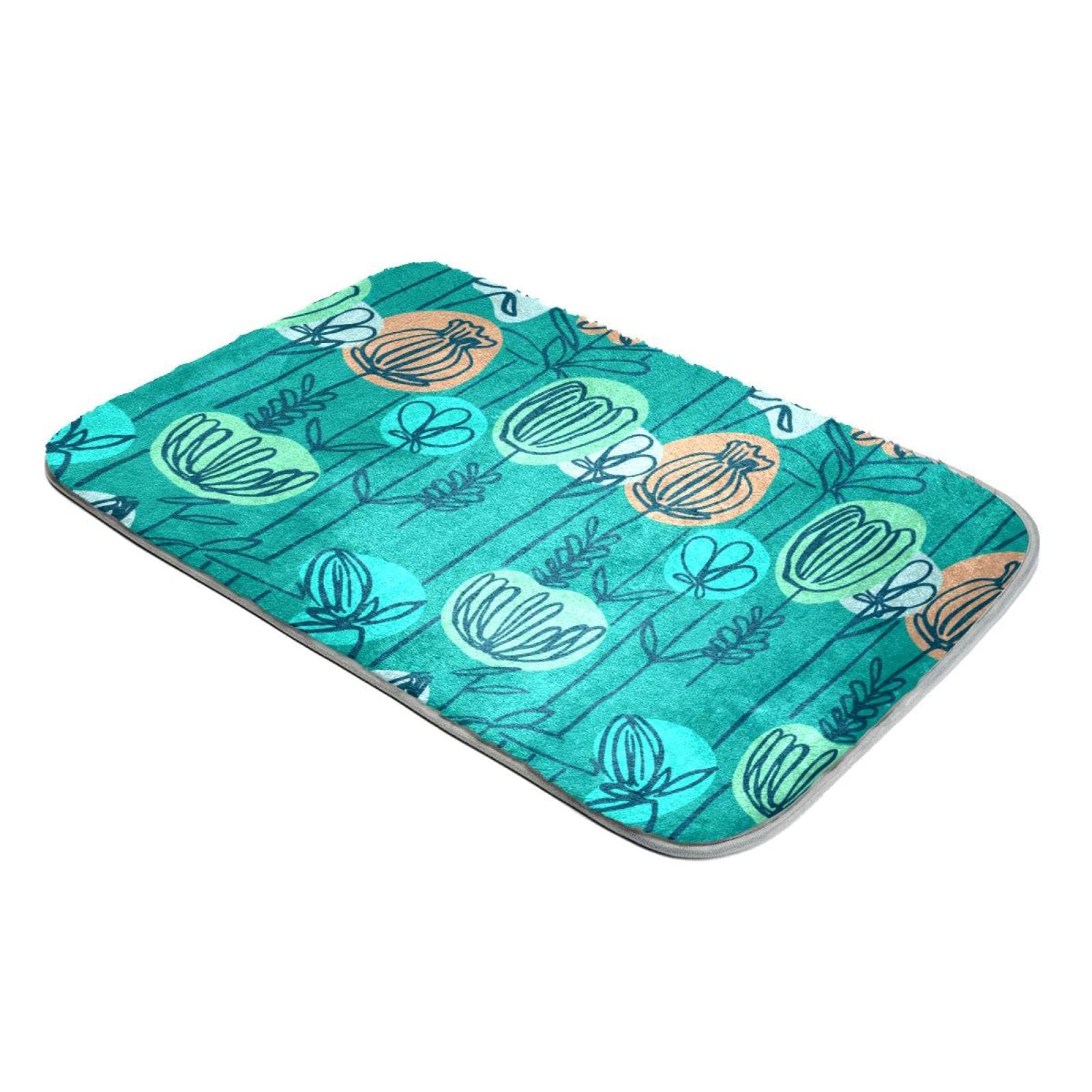 Tapis à poils longs fausse fourrure fleurs bleues rétro grand confort