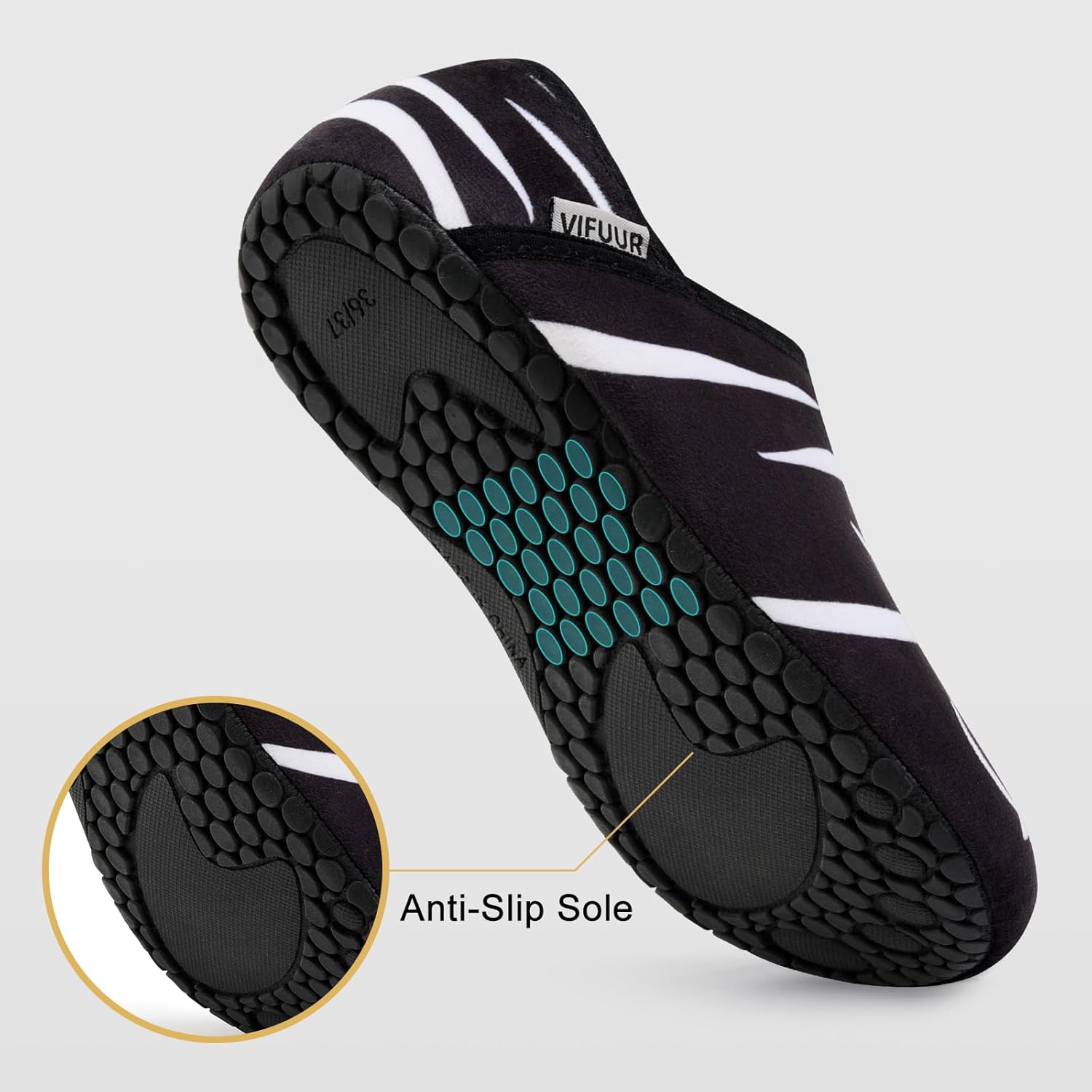 VIFUUR House Slippers for Women Men Slip on Indoor Barefoot Slipper Socks Fuzzy Cozy Sock Shoes for Home Bedroom Travel