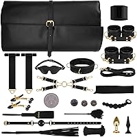Vista 8 de Kit de Restricciones BDSM para Sexo Bondage - UTIMI Conjunto de Restricciones Mejorado con Esposas Ajustables Collar Tobillera Dados Cuentas Tapón