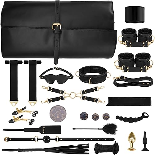 Miniatura 8 de Utimi Under The Bed Bondage Restraints Sistema negro Black, Black - 9 Piece Set