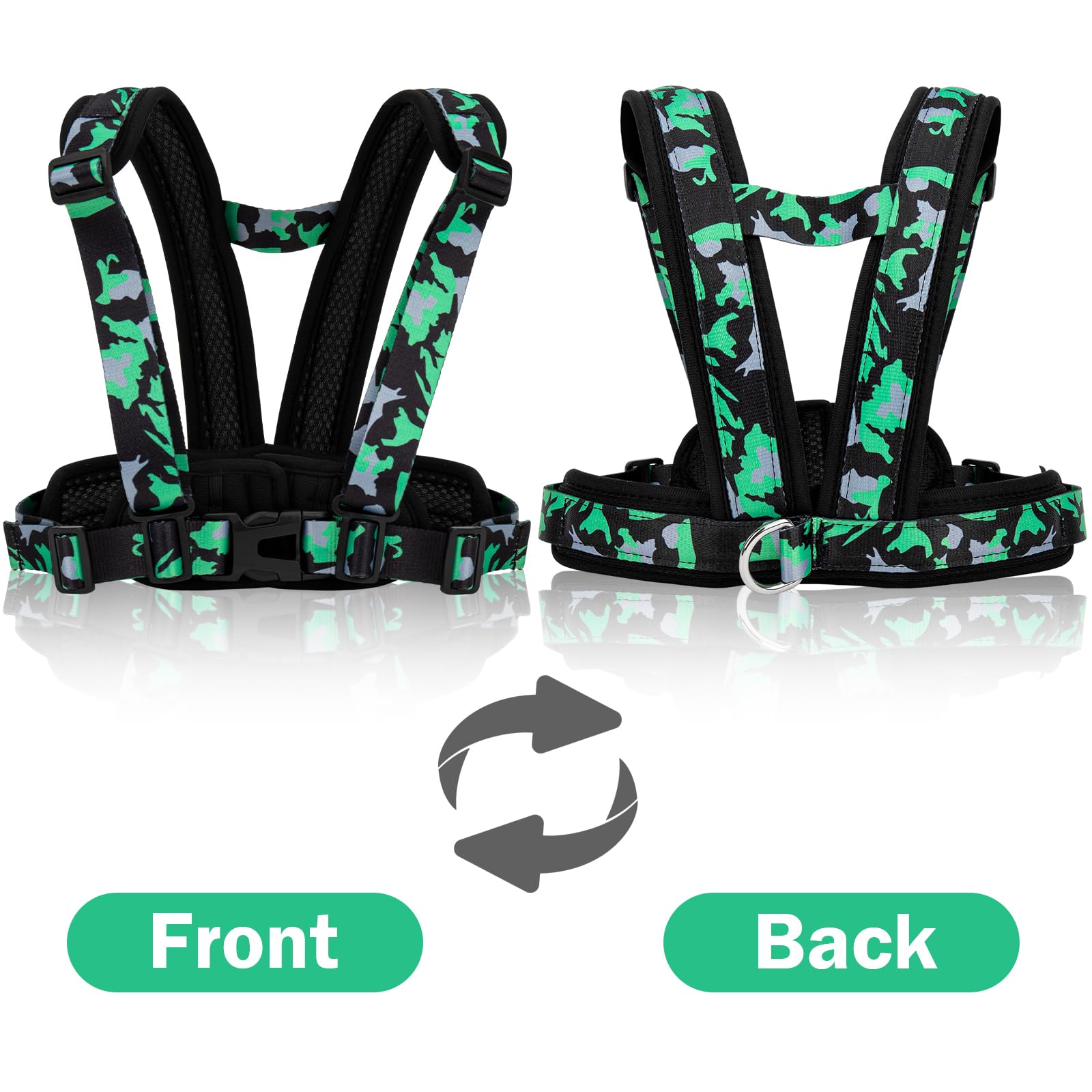 TAOPE Safety Walking Harness & Reins, Adjustable Harness for Children Playing Parent-Child Activities, Outdoor Sports Running - Green - Image 3