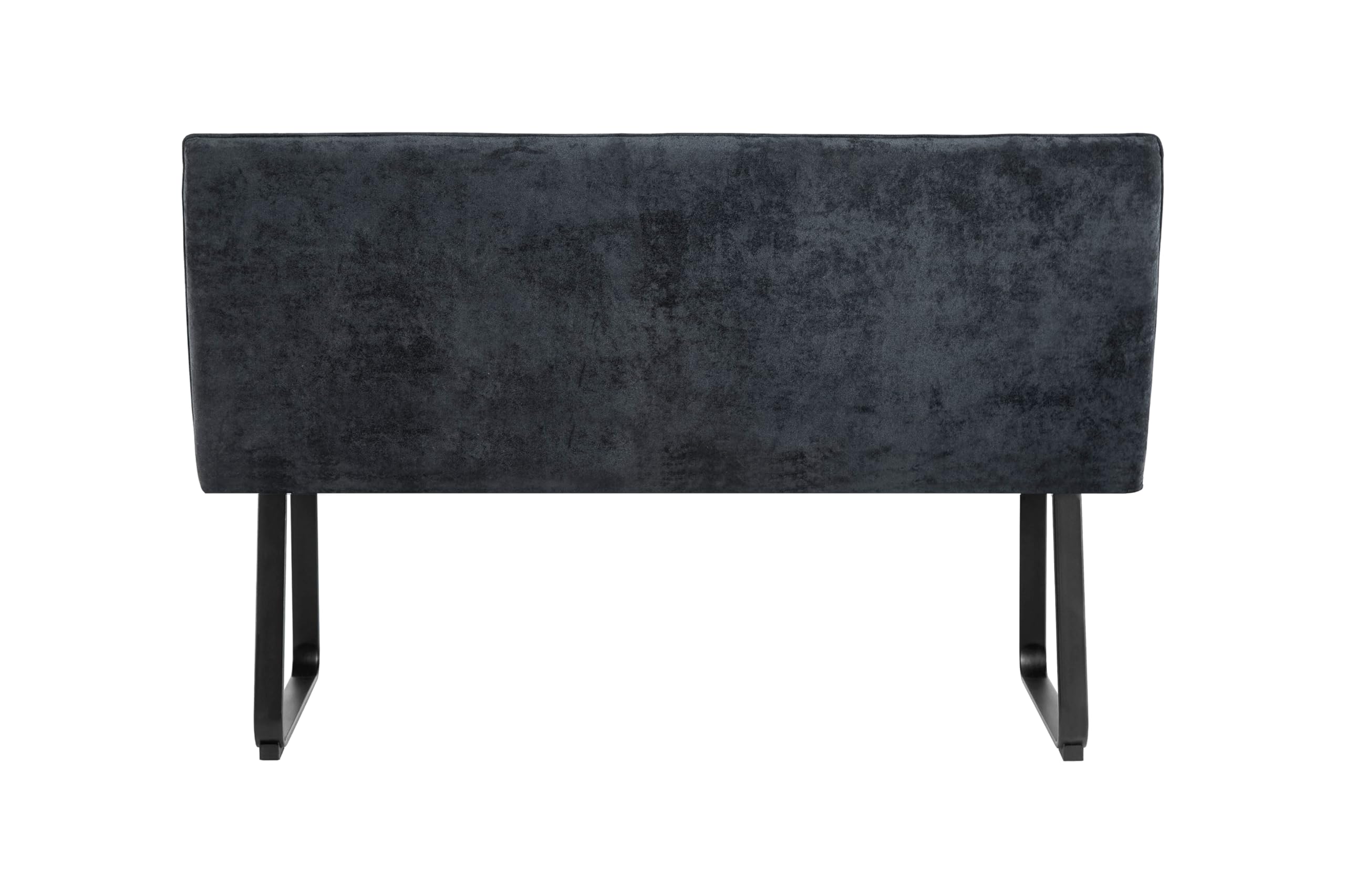 byLIVING Bank TALEA, Bank mit Rückenlehne, B 140, H 92, T 59 cm | Moderne Sitzbank mit einem Webstoff-Bezug dunkelgrau, Metall Gestell schwarz pulverbeschichtet