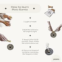 Vista 3 de Luna Sundara Auténtico soporte para palitos de Palo Santo de cerámica de Perú y soporte para incienso, incluye 5 palitos de Palo Santo hechos a mano