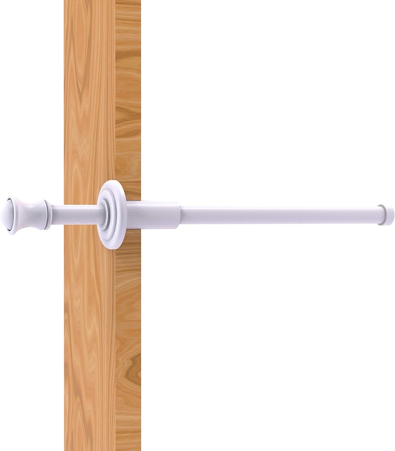 Allied Brass Carolina Collection Retractable Pullout Garment Rod, Matte White
