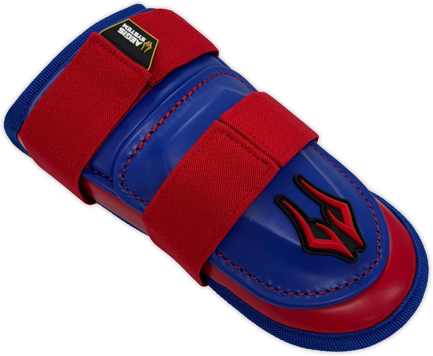 AEGIS Baseball Batter Elbow Guard, Double Strap Adjustable Elbow Pad, Adult One Size, Red | Blue