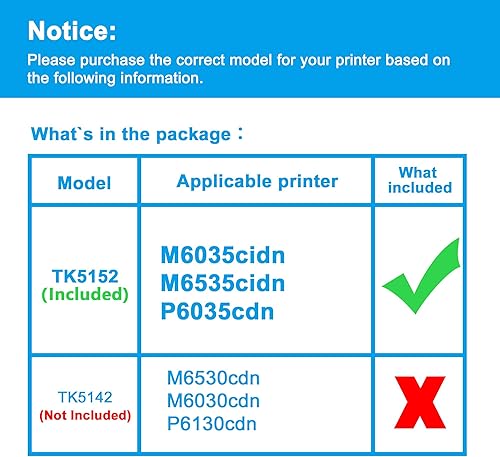 Miniatura 2 de LCL Cartucho de tóner de repuesto compatible para Kyocera TK5152 TK-5152 TK-5152K TK-5152C TK-5152M TK-5152Y 1T02NS0US0 1T02NSCUS0 1T02NSBUS0