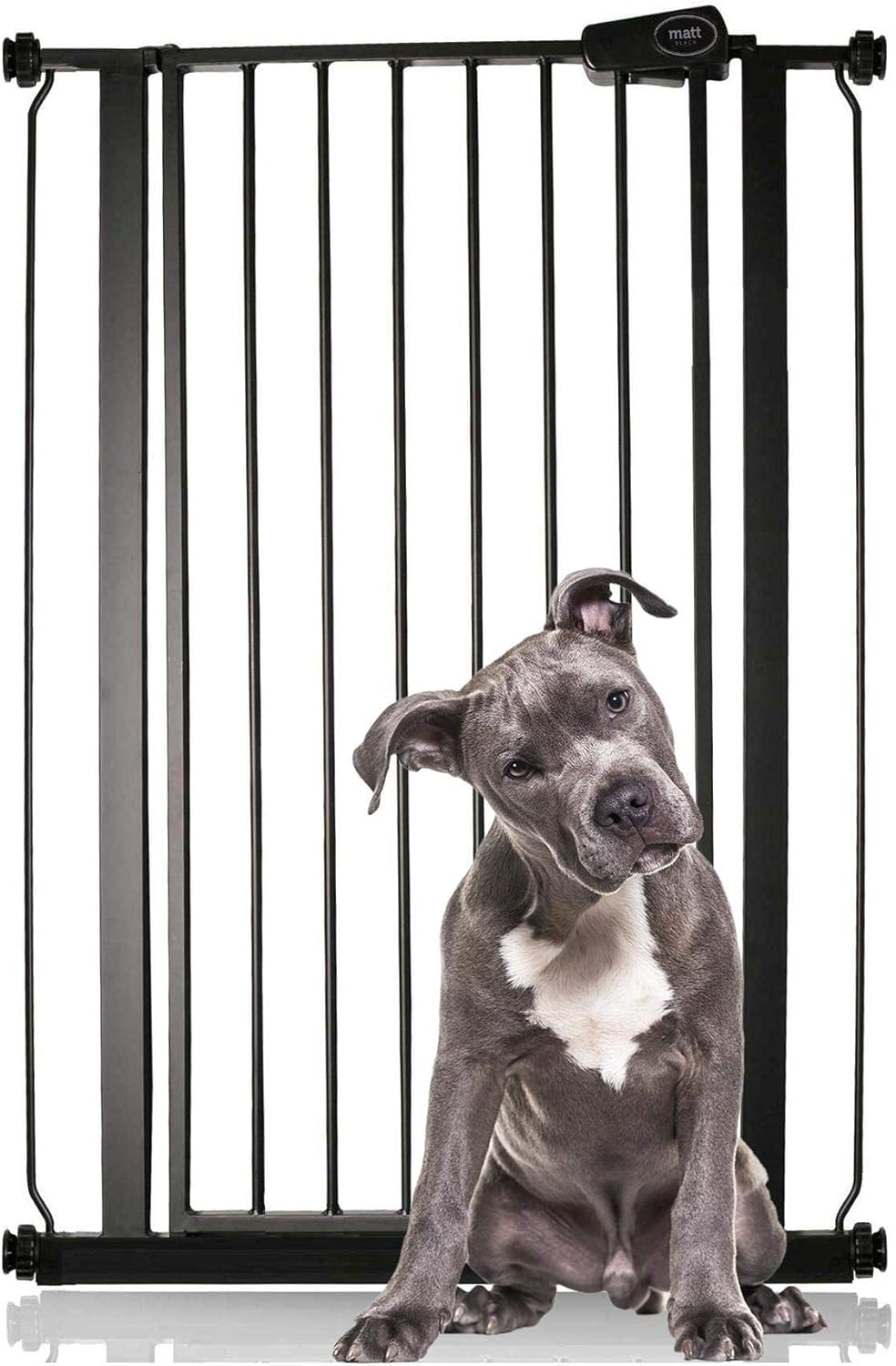 Bettacare Cancelletto Child & Pet per Bambini e Animali, 75cm - 83cm, Nero Opaco, Cancelletto Extra Alto con un'Altezza di 104cm, Cancelletto per Bambini e Barriera per Animali Domestici