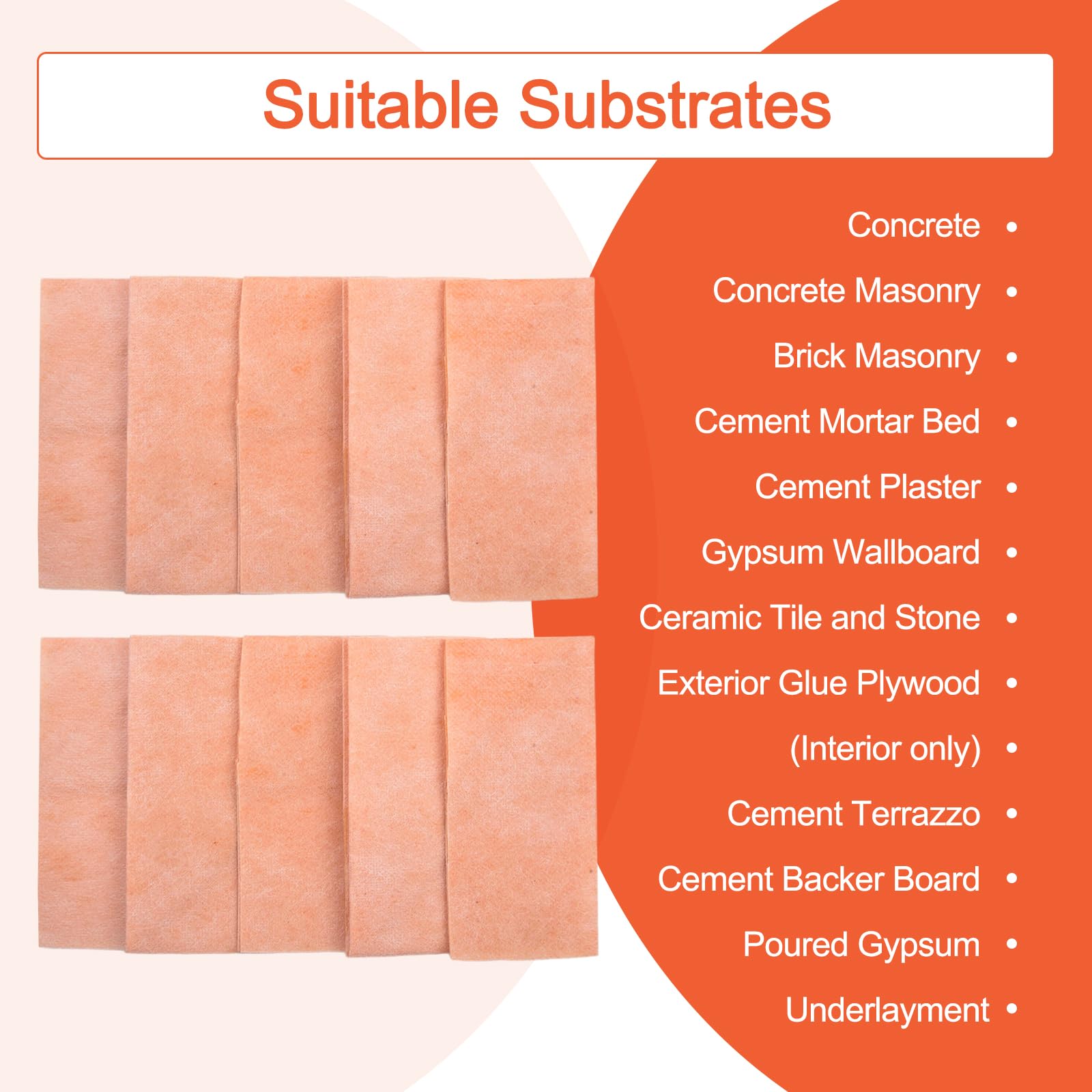 Esquinas Impermeabilizantes Para Ducha Y Bañera - Membrana Sin Costuras De Polietileno - Paquete De 10 Piezas - 14x14x5 Cm - Color Naranja