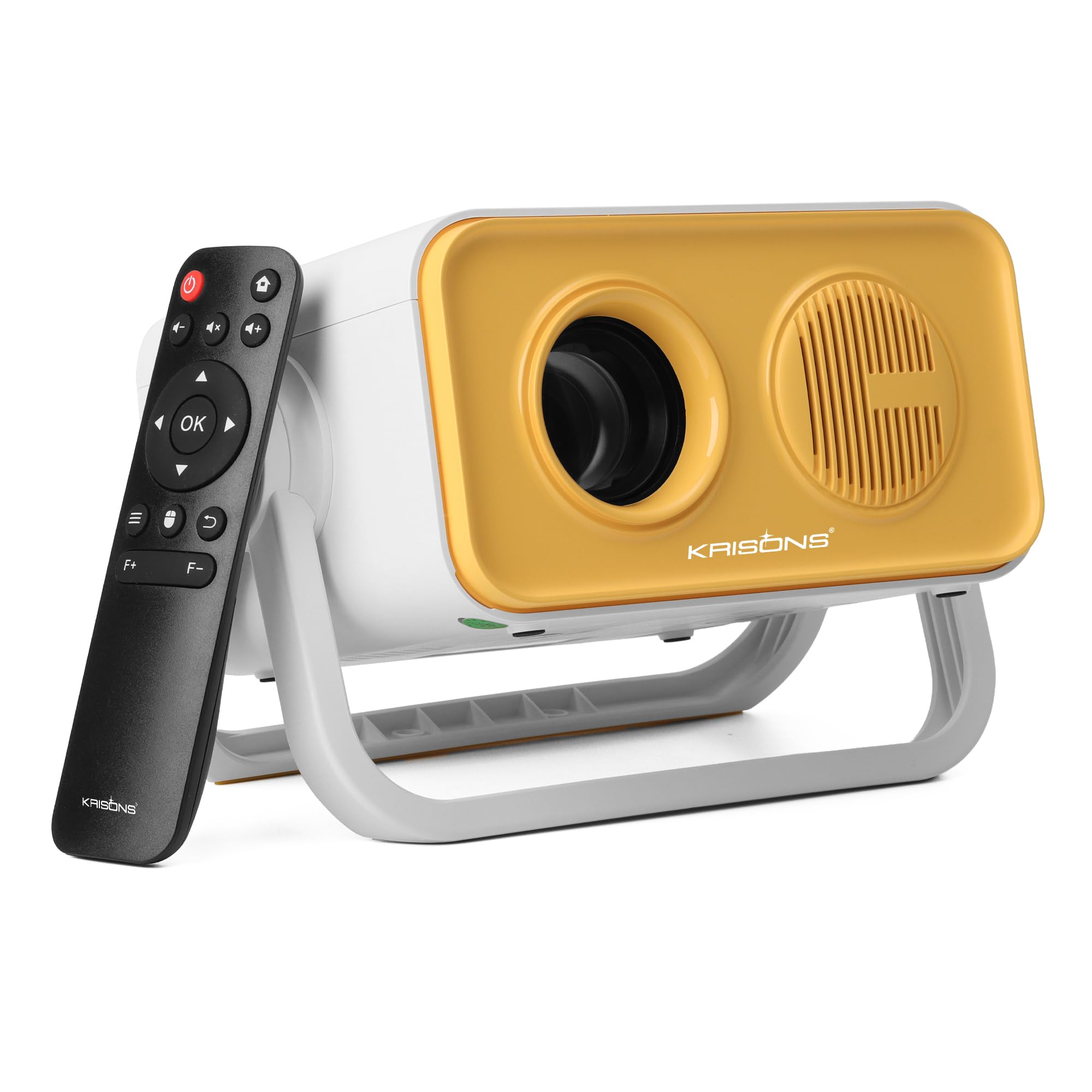 krisons razor-009 smart projector, 1080p and 4k support, rotatable design, with remote control