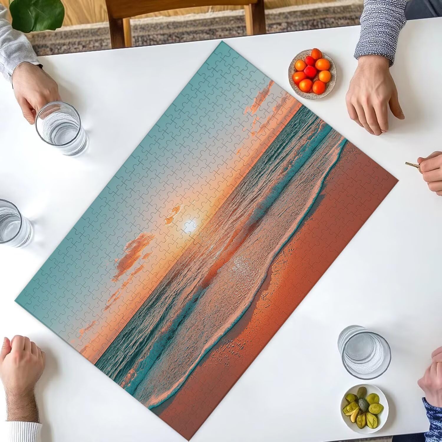 1000 sztuk puzzli, zachód słońca plaża 1000 sztuk puzzli dla dorosłych, prezent rocznicowy, prezent świąteczny, dekoracja domu, zapobieganie degeneracji mózgu u osób starszych v-840