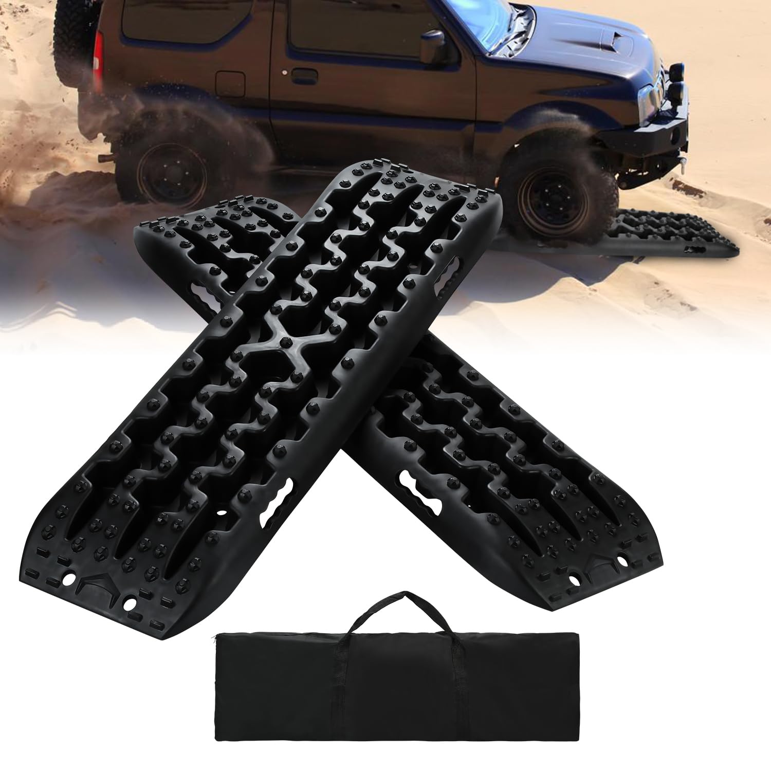 Eulenke Lot De 2 Plaques De Sable Pour Voiture, Camion, Véhicule Tout-terrain, Aide