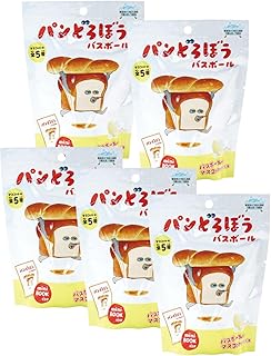 【5個セット+泡立てネット】ノルコーポレーション パンどろぼう バスボール マスコット入り 冊子付 香り付き 60g おもちゃ 入り バスボム バスグッズ 炭酸 入浴剤 絵本 キャラクター 女の子 男の子 園児 小学生 OBPDO0301【バスタイムにあって便利な泡立てネット付き】