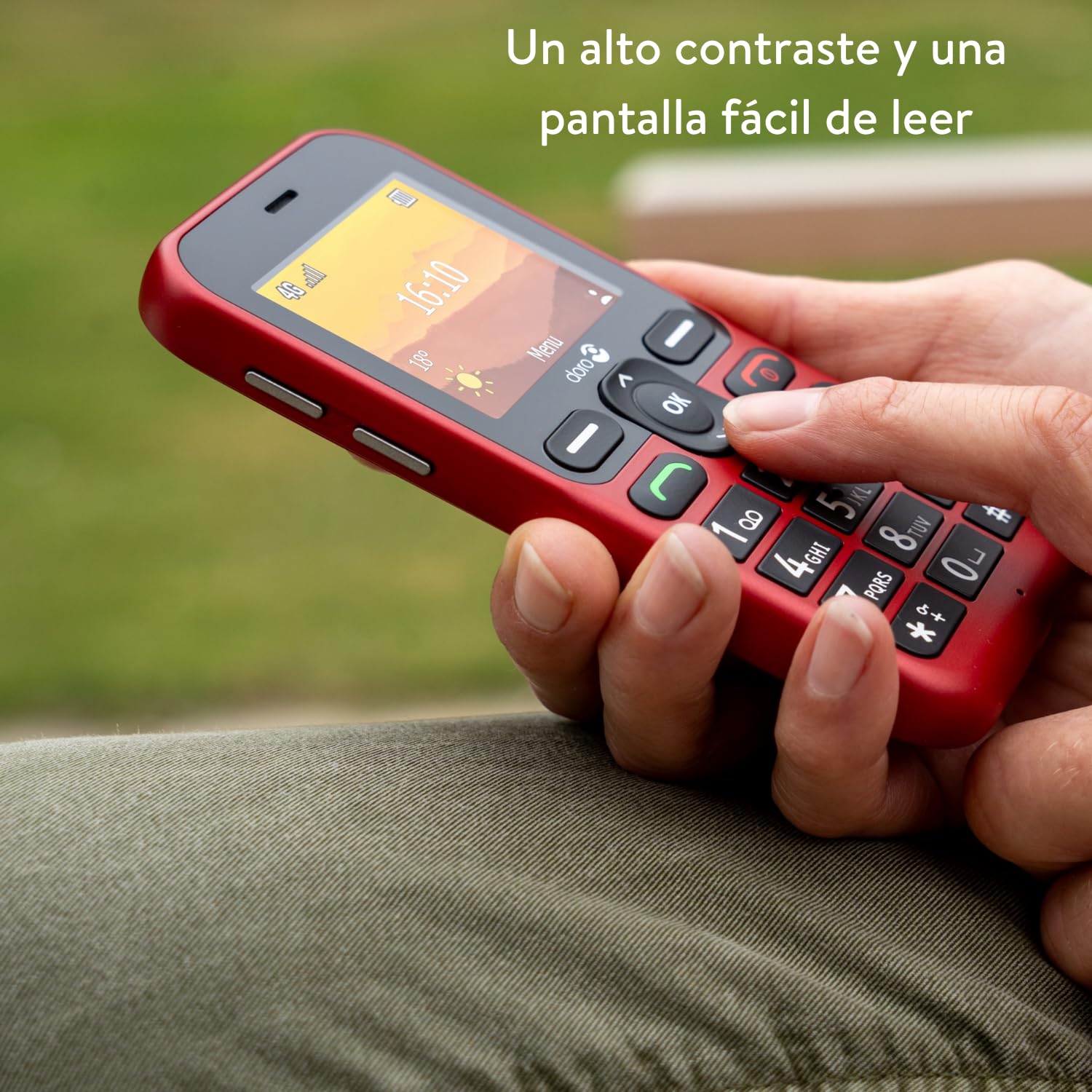 Doro - Leva L10 - Téléphone Portable Senior - Téléphone 4G Débloqué - Grand Écran - Son HD Puissant - Appareil Photo - Touche d'Assistance Avec GPS - Socle Chargeur Inclus - Graphite
