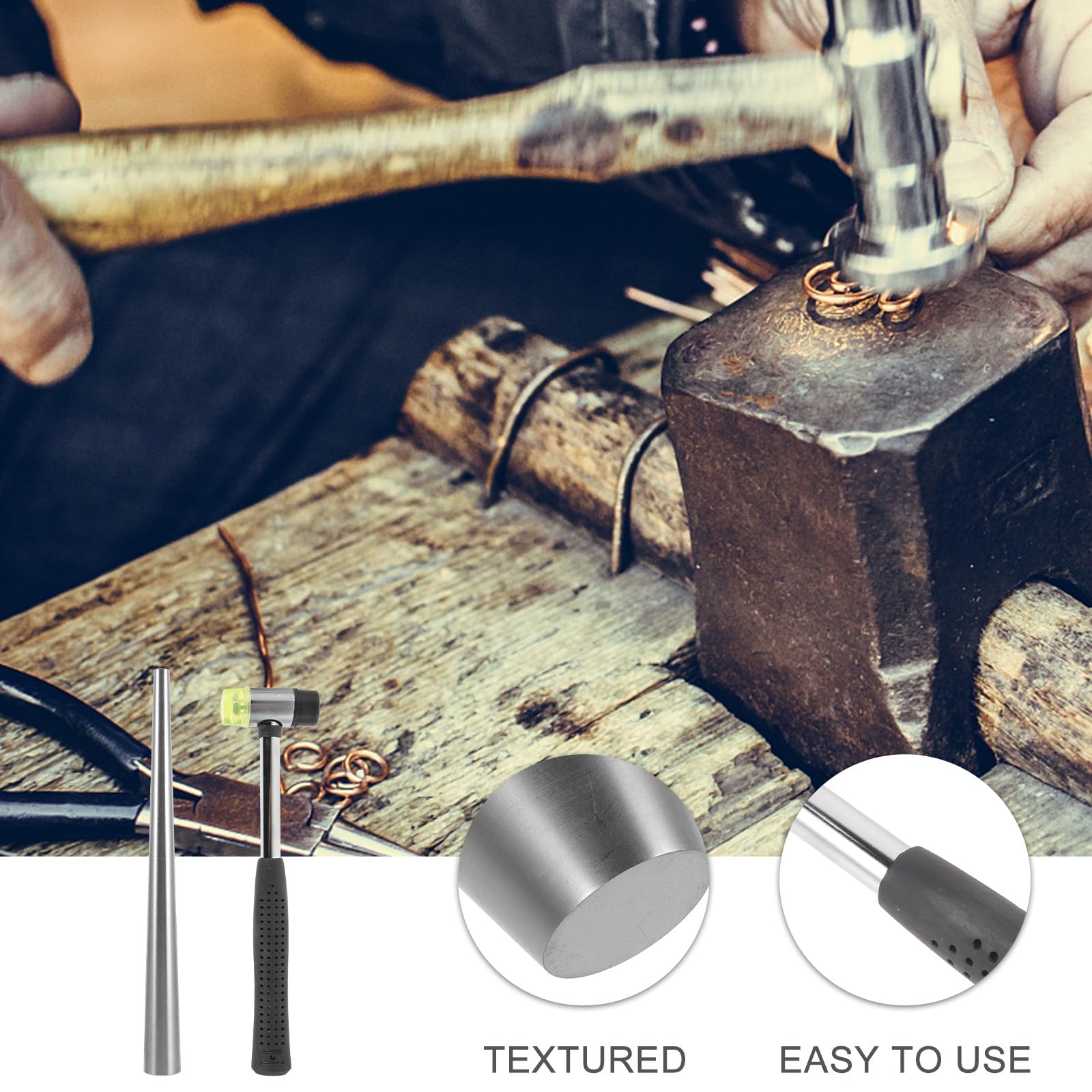 Toyvian Kit de Ajustador de Anillos Accesorio de Joyería para Profesionales y Principiantes en Reparación y Mantenimiento Flexible y Práctico