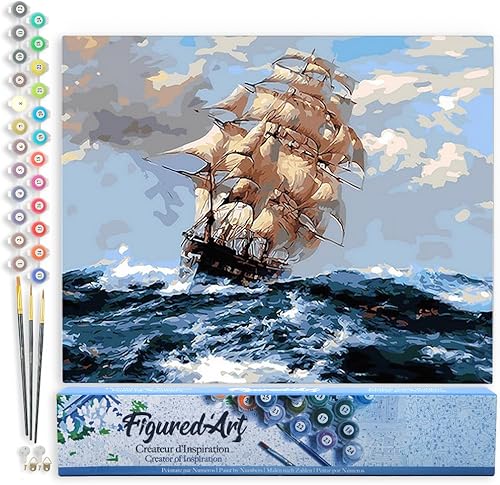 Vista 463 de Figured'Art - Juego de pintura por números, lienzo enrollado sin marco, para manualidades, para adultos, 16 x 20 pulgadas, jarrón de peonías