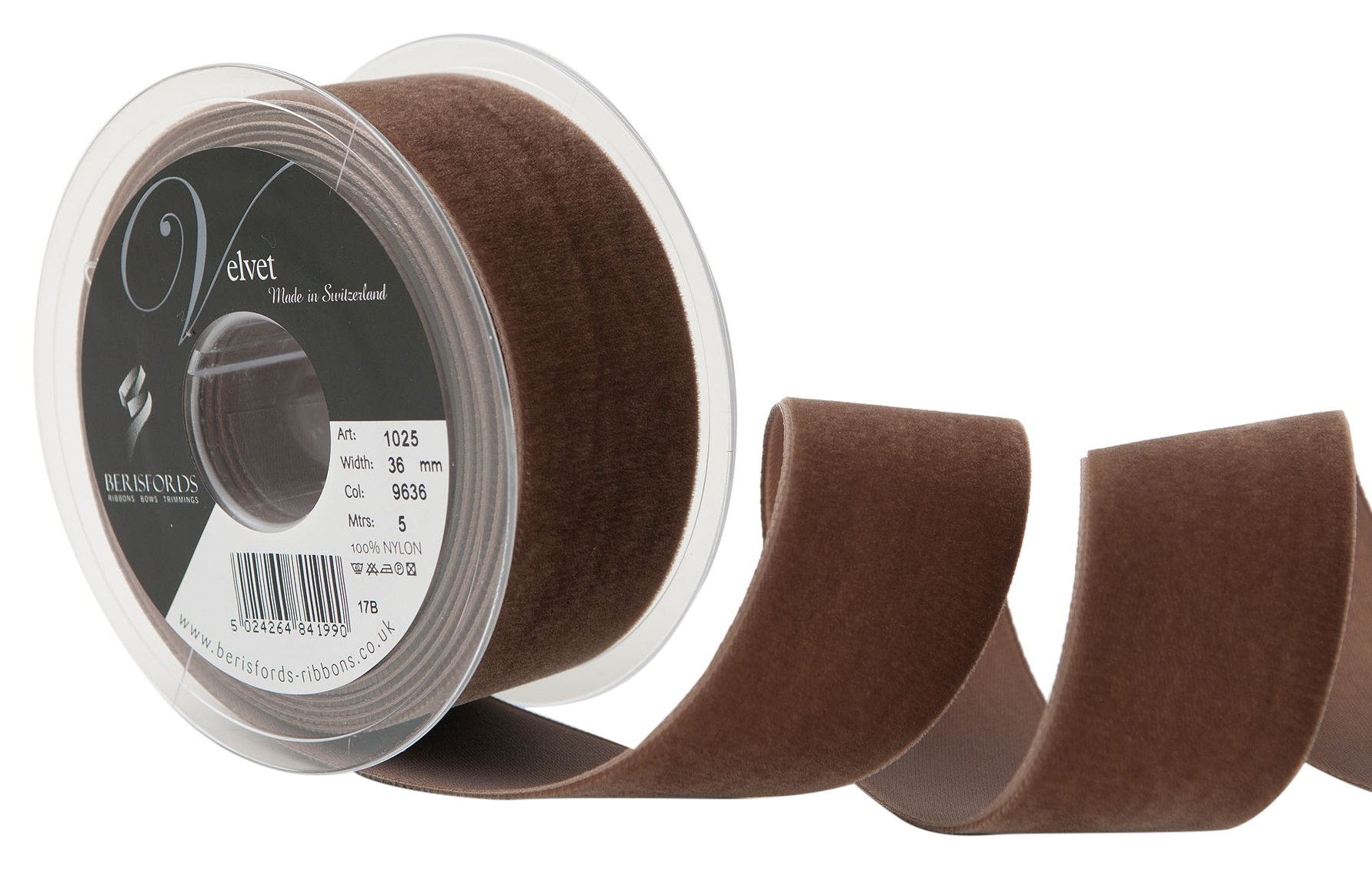 Berisfords Velvet Ribbon, Cafe, 102 x 45 x 102 cm
