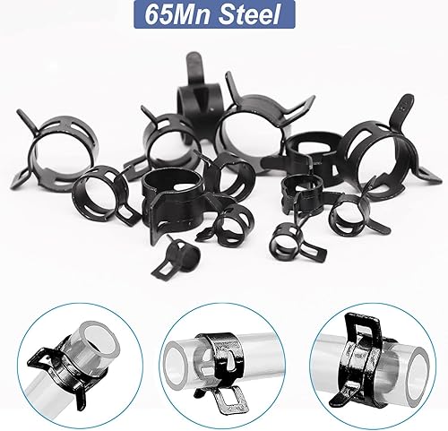 Miniatura 8 de AKIHISA 60 abrazaderas de manguera de resorte de 1.102-1.299in, abrazadera de manguera de combustible de acero de resorte de 2.559in, 6 tamaños para
