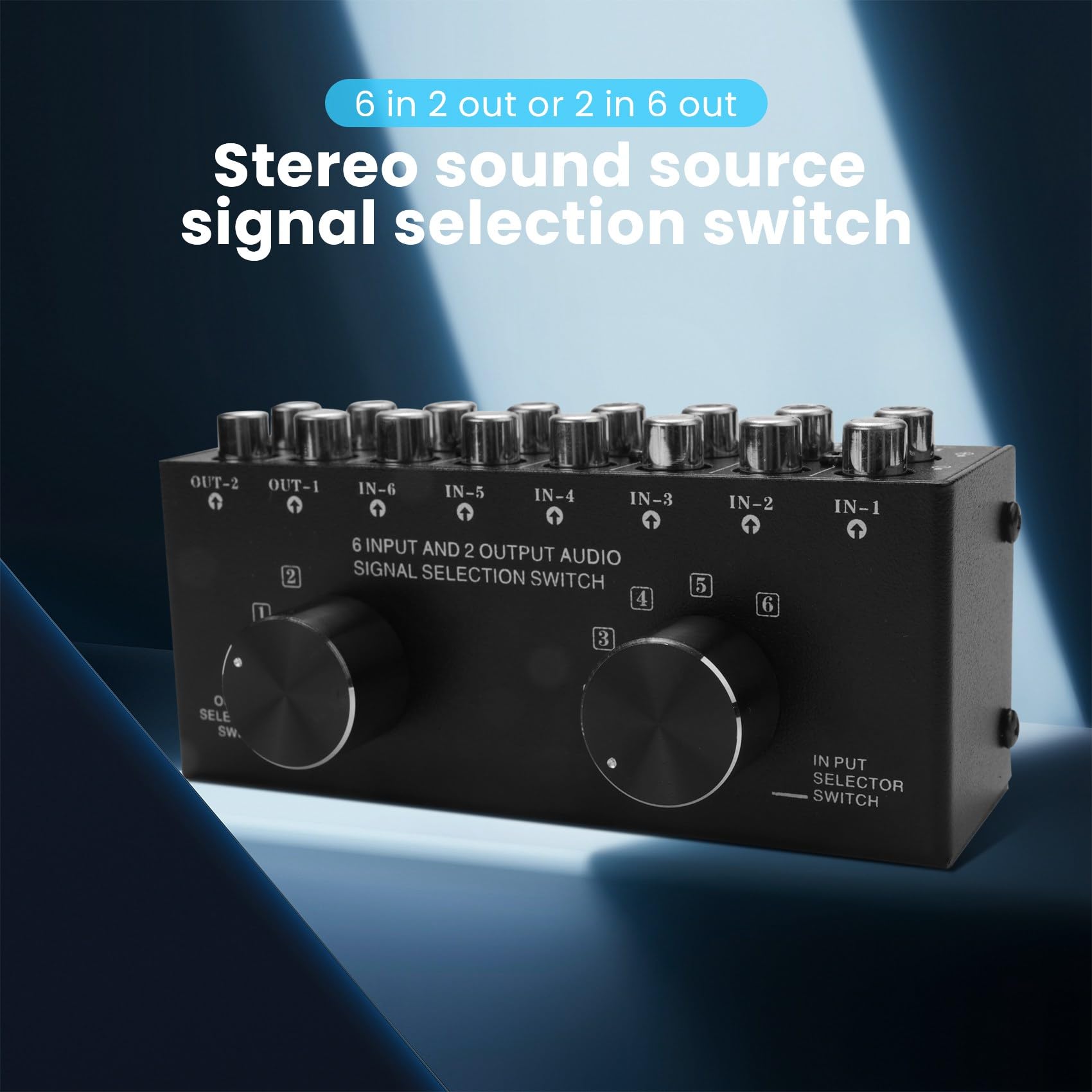 Conmutador 6 en 2 Salidas o 2 en 6 Salidas Conmutador de Altavoces Conmutador de SeleccióN de SeñAl de Fuente de Sonido EstéReo, Interfaz Adopta Interruptor Manual de DiseñO