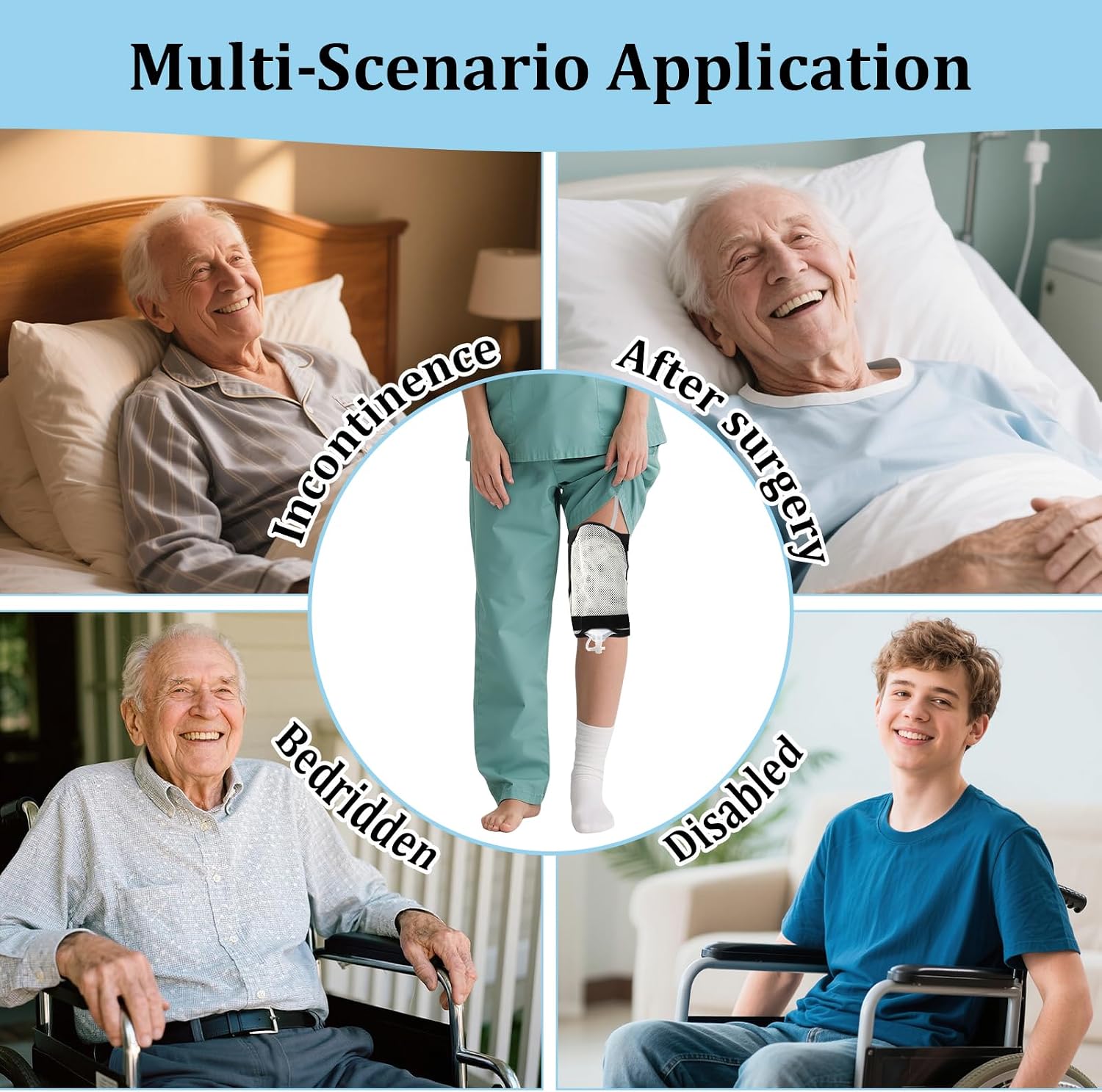 Catheter Bag Holder, Leg Bag Mesh Holder with Pocket for Urine Collection Bags, Catheter Supplies with Adjustable Strap, Catheter Leg Bags for Men and Woman Wheelchairs