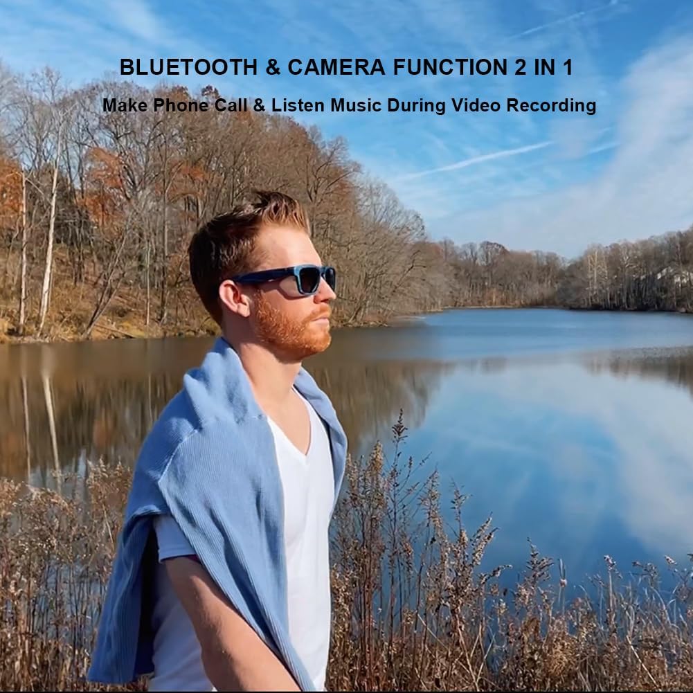 OhO Smart Glasses with Full HD Camera & Open Ear Bluetooth Speaker Headphone,Indoor & Outdoor Sports
