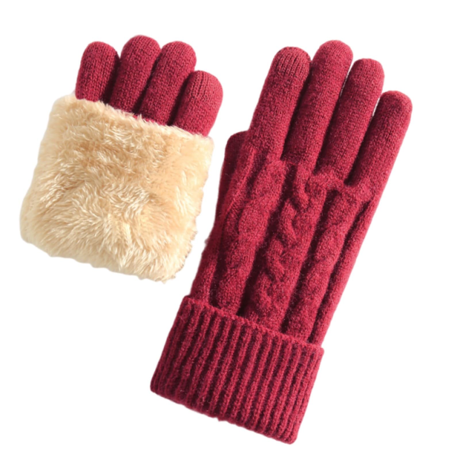 Women's Winter Touch Screen Texting Phone Windproof Gloves Fleece Lined Thick Warm Gloves Cold Weather Clothes