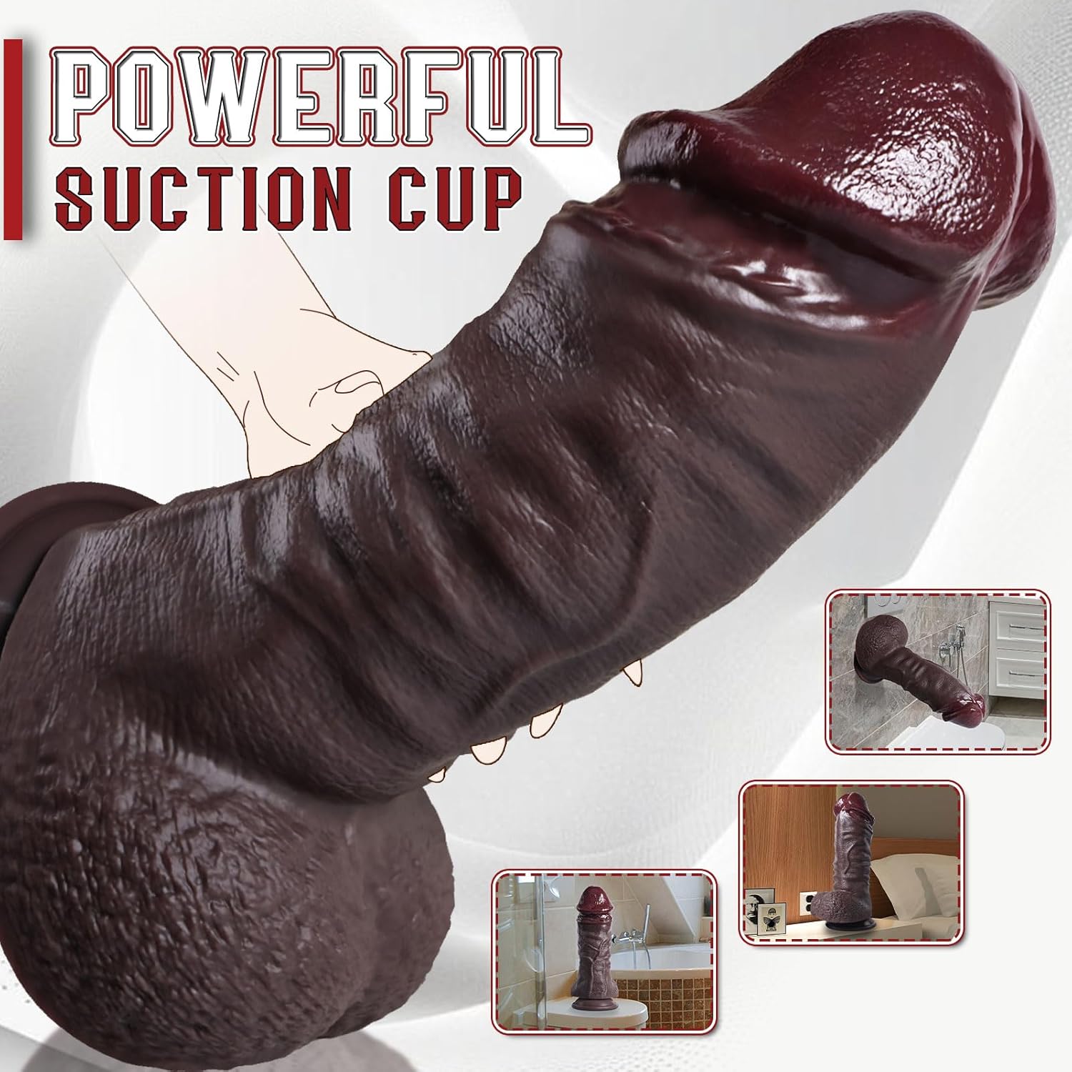 4'' Diameter Huge Thick Black Dildo, 13 Inch Massive Giant Anal Dildo with Suction Cup for Hands-Free Play, Dual Density Silicone XXXL Girthy Dildo Butt Plug Dilato for Anal Stretching