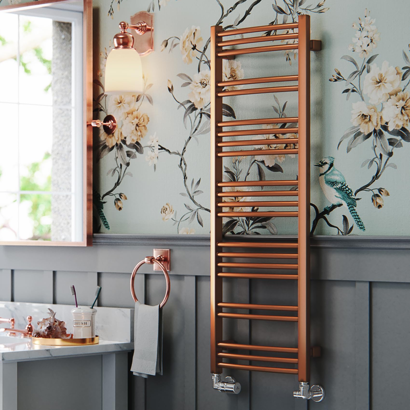 Terma Jade Heated Towel Rail True Copper 1405Btu 1150 X 400Mm