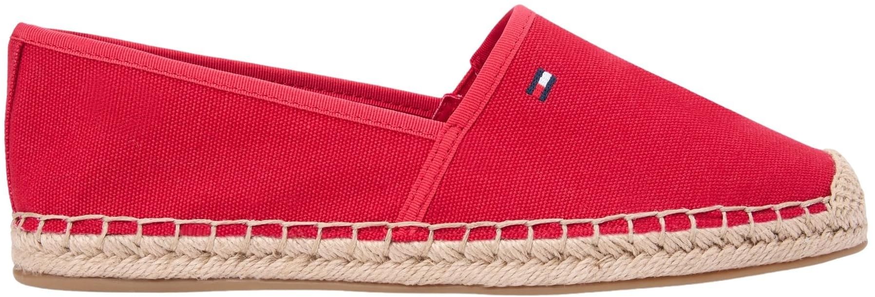 Tommy Hilfiger Donna Espadrillas Flag Canvas con Logo, Rosso (Primary Red), 40