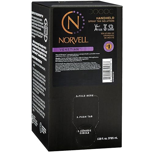 Norvell Solución Premium de Bronceado en Spray Venetian Galón 128 fl oz  Fórmula Profesional de Bronceado sin Sol para Brillo de Bronce Natural, Sin