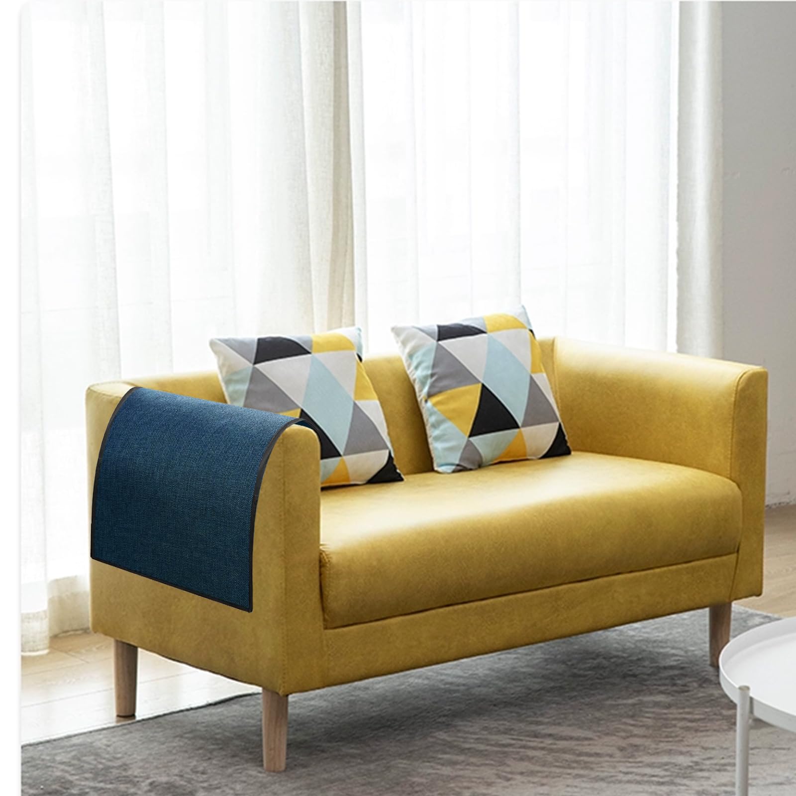 Ntomtuex Line Sofa Armrest Cover 2 Piece for Chiar Arm Cover Protector with Slip Armchair Slipcovers for Pets, Dogs, Cats, Dark Blue