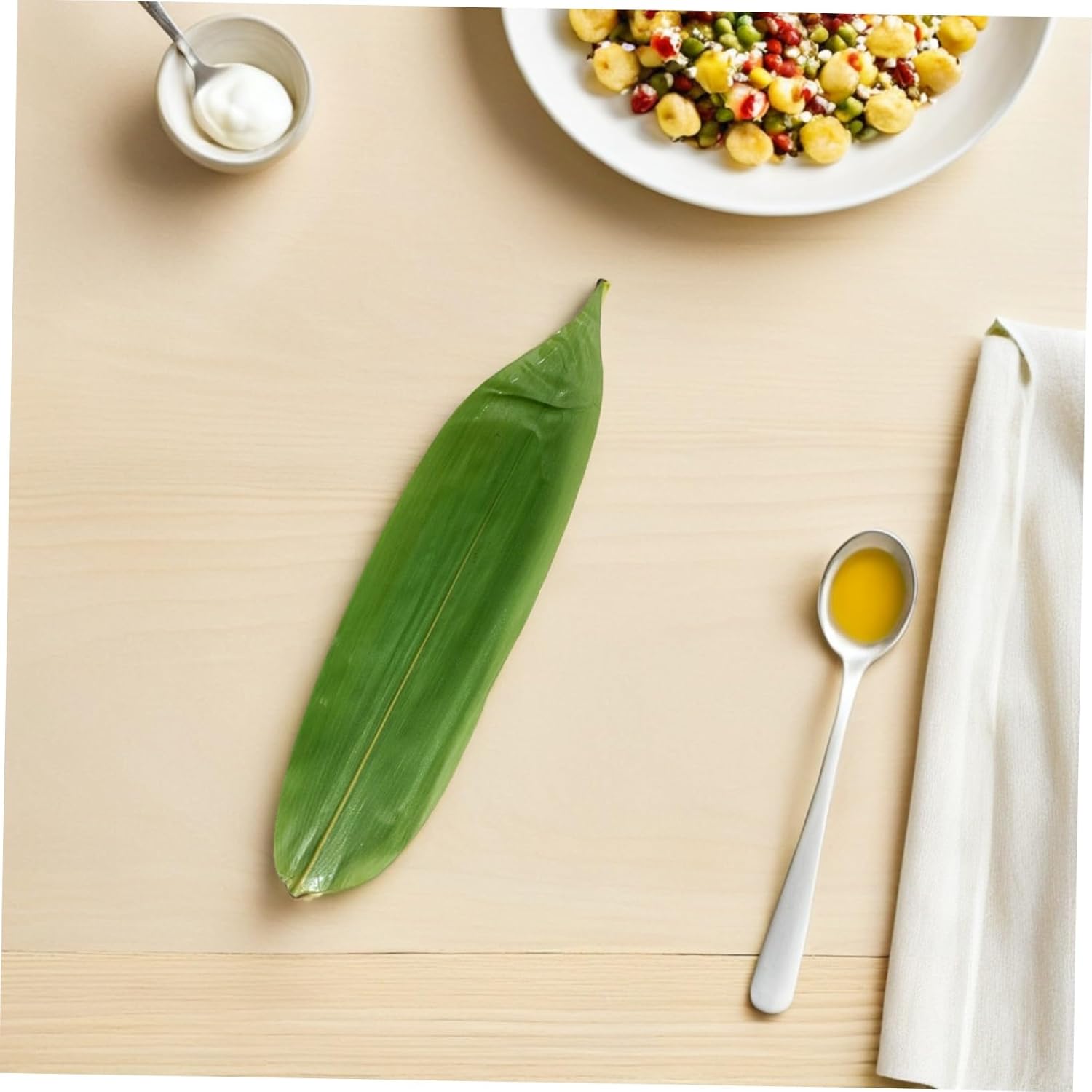 100pcs Bamboo Leaf Arrangement for Sushi Decor Plates Leaf Ornament Japanese Food Mat