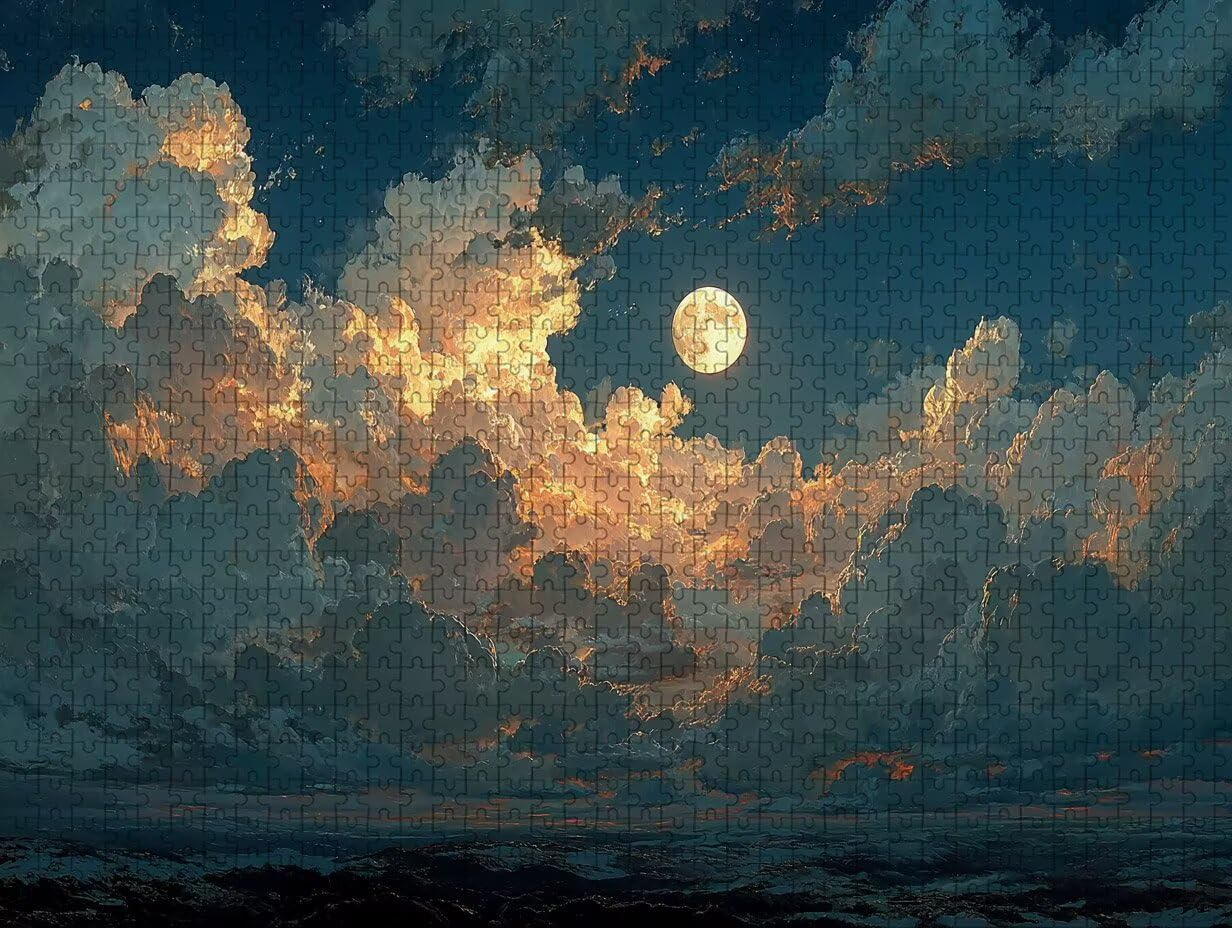 Księżyc Puzzle 5000 sztuk dla dorosłych, drewniane puzzle z pudełkiem 156 x 105 cm, pomysł na prezent dla mężczyzn i kobiet, zabawne gry rodzinne, gry wyzwania, wykwintne opakowanie na prezent