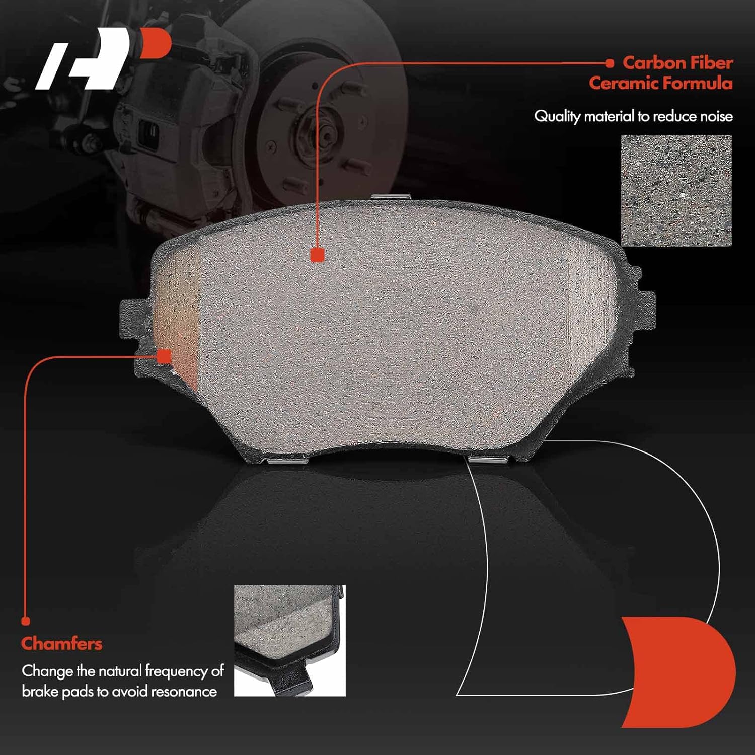 A-Premium 10.83 inch (275mm) Front Vented Disc Brake Rotors + Ceramic Pads Kit Compatible with Select Toyota Model - RAV4 2001 2002 2003 2004 2005, 2.0L 2.4L, 6-PC Set