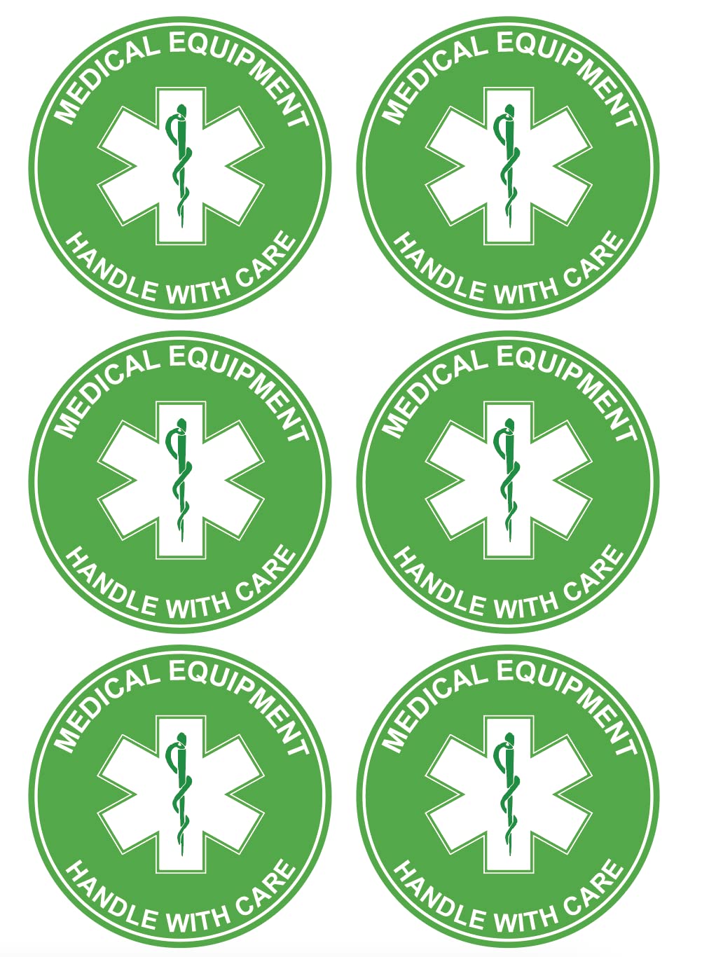 Example Medical Device Service Sticker 2 inch 60 PCS Medical Equipment Handle With Care Stickers Waterproof ...