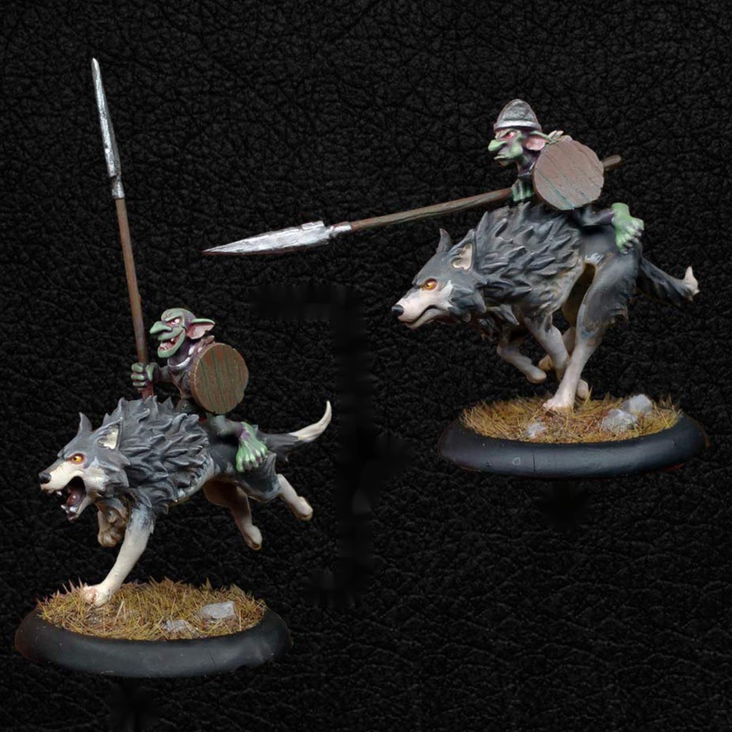 ZHANGJING Kits de Modelos de Resina de 75mm, Figura de Guerrero Jinete de Lobo Goblin sin Base