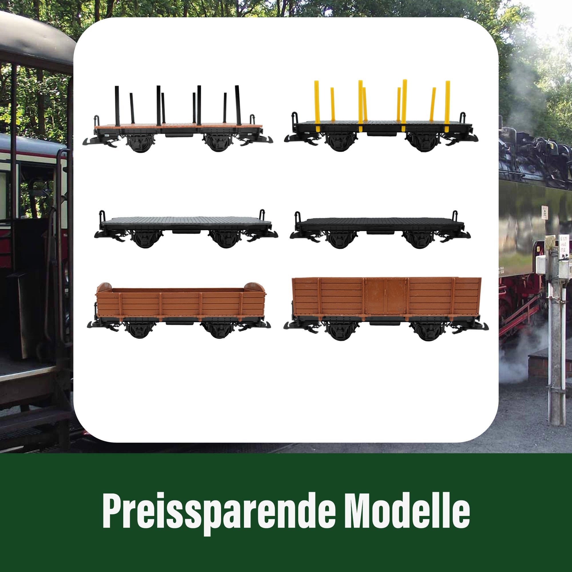 Niederbordwagen gerade grau - Selbstbauwagen/Bausatzwagen - Gartenbahn Spur G
