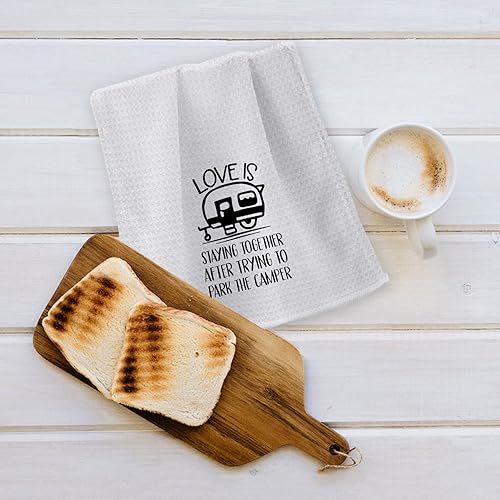 Miniatura 5 de Love is Staying Together After Trying to Park The Camper - Toallas de cocina altamente absorbentes, toallas de mano para camping, toalla de té para
