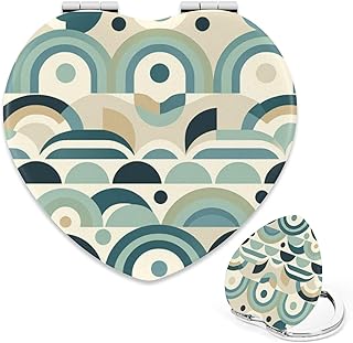 Cheap Mirror Pastel Blue Beige Semicircles Le...