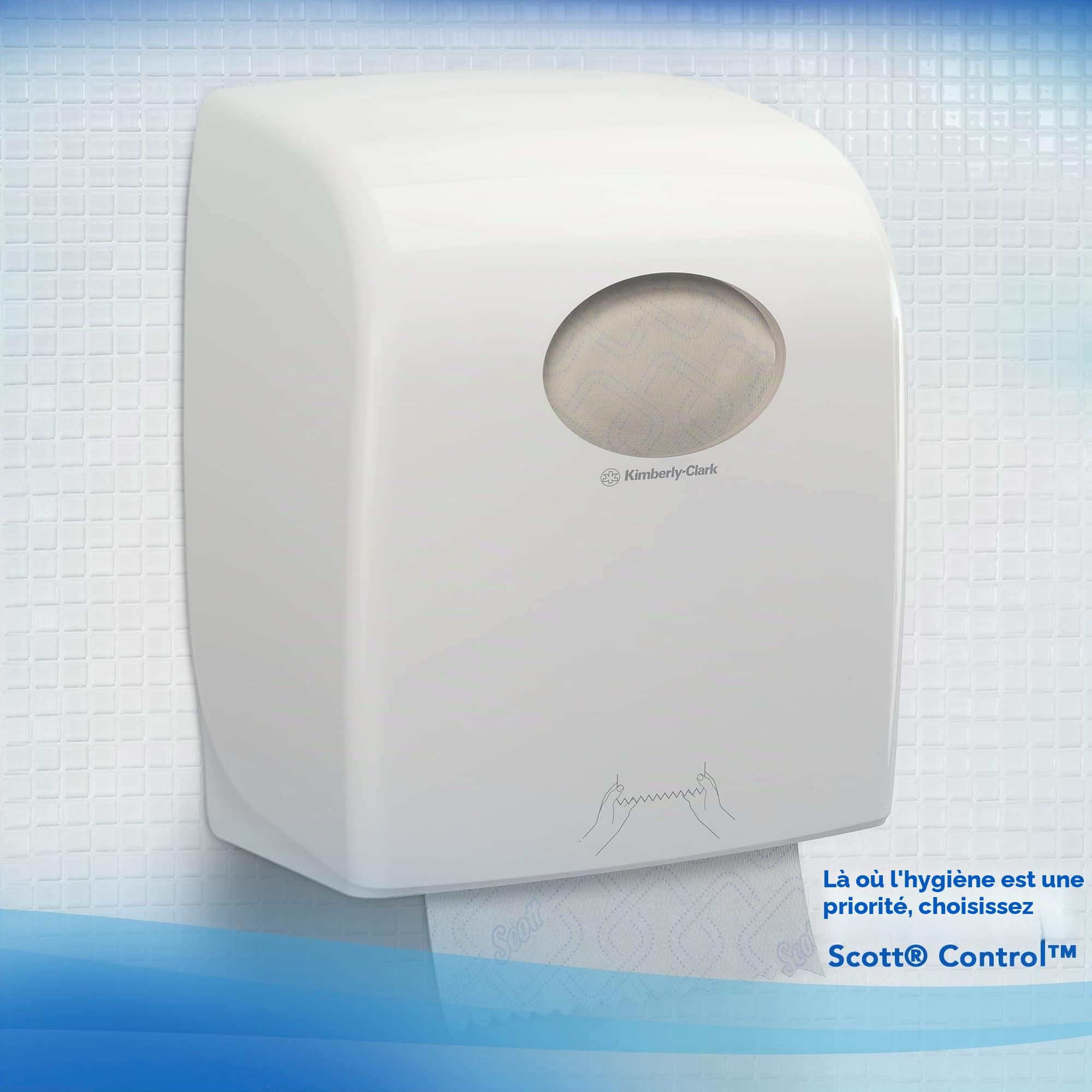 Scott® Essuie-Mains Rouleaux 6622, Papier Jetable 1 Épaisseur Haute Absorption, Airflex™ & Ecolabel, 6 Rouleaux x 300 m (1 800 m au total)